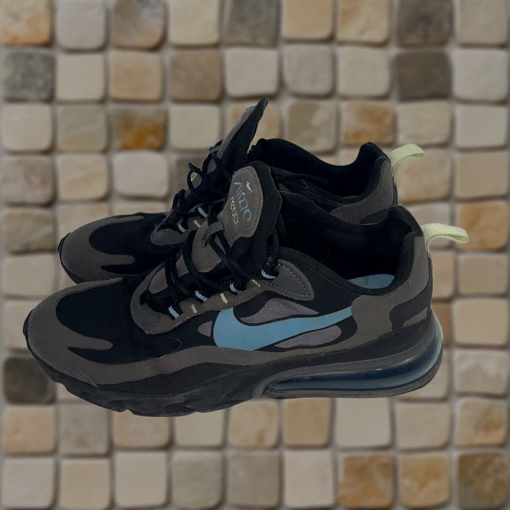 Nike Nike Sneaker Mens Black Air Max React C13866 Size Gray Blue Swoosh Size US 8 / EU 41 - 1 Thumbnail