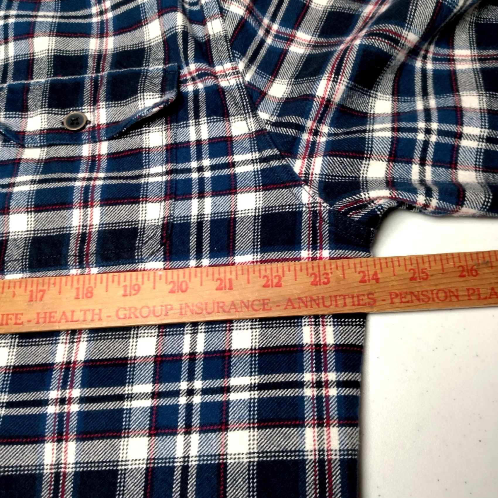 Vintage JACHS Flannel Shirt LT Large Tall Blue Plaid Heavyweight Cotton Tartan Workwear Button-Up Long Sleeve Casual Mens Size US L / EU 52-54 / 3 - 5 Thumbnail