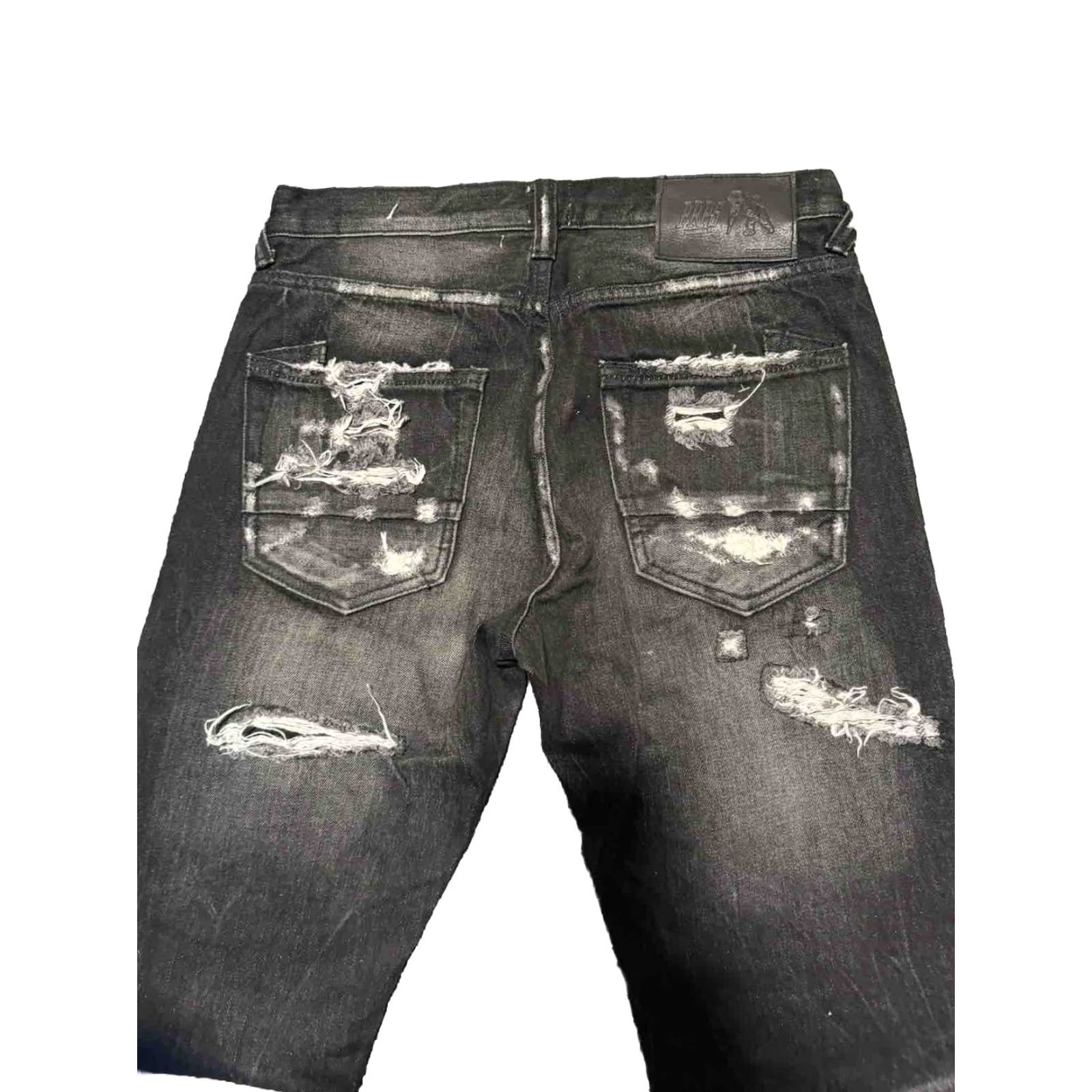 Prps PRPS Jeans Denim Black 29x32 Regular Men Distressed 5-Pocket Straight Vintage No Rise Mid Inseam 32 Cotton Button Closure Size US 29 - 7 Thumbnail