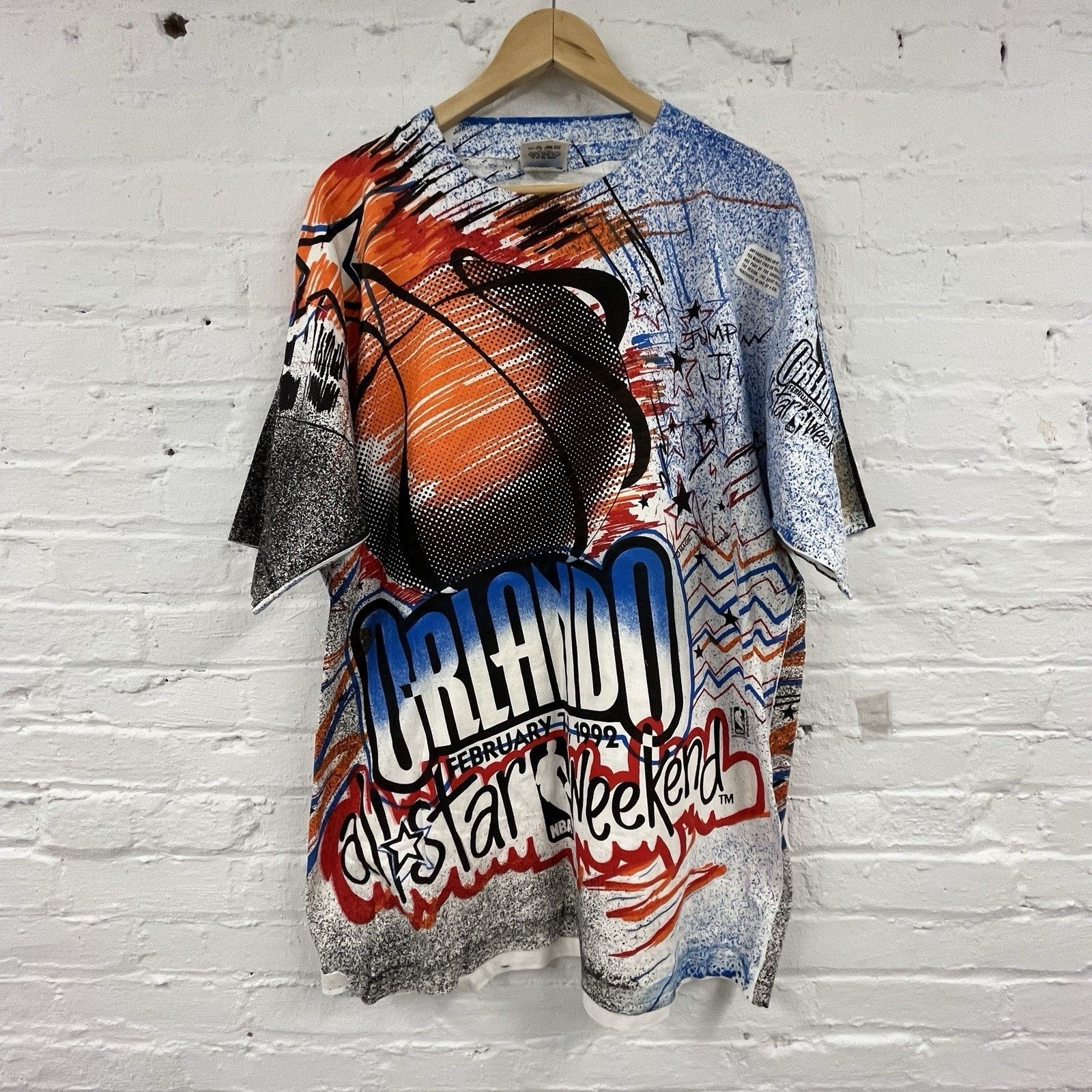 Other Magic Johnson NBA All Star Event Series Art T Shirt XL 90s Size US XL / EU 56 / 4 - 12 Thumbnail