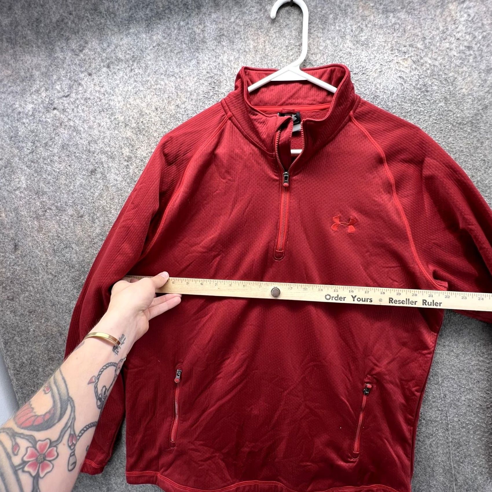 Under Armour Under Armour Pullover Mens L Red 1/4 Zip Long Sleeve Athletic Running Top Size US L / EU 52-54 / 3 - 5 Thumbnail
