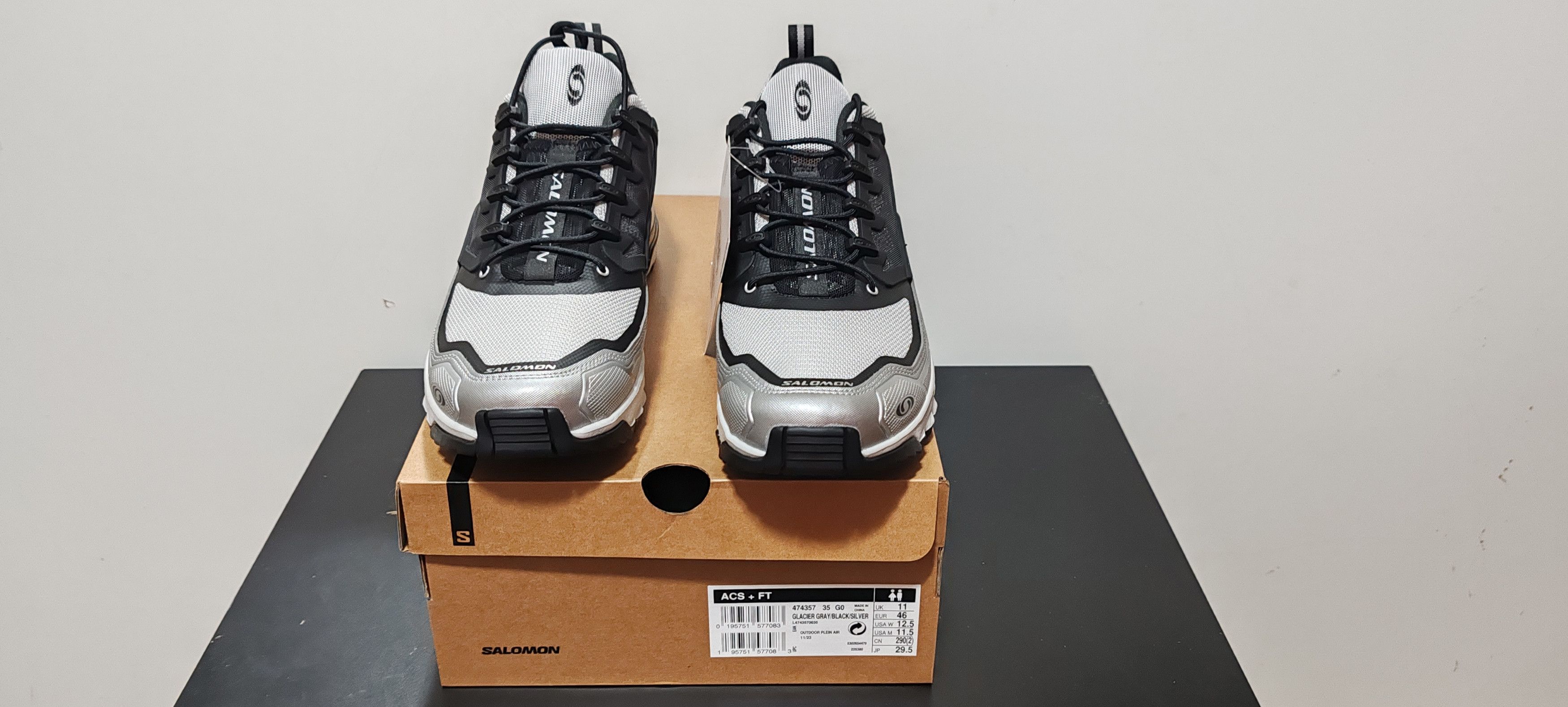 Salomon Salomon ACS +FT Glacier Gris/Black/Silver Tg:Eur 46 Size US 12.5 / EU 45-46 - 14 Thumbnail