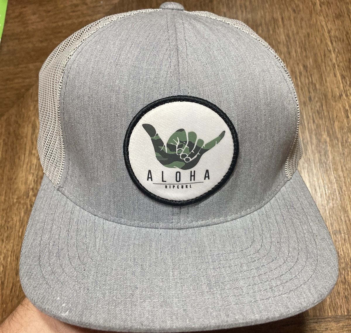 Rip Curl RIPCURL Flatbill Hat Grey Hang Loose Hand Snapback Size ONE SIZE - 1 Thumbnail