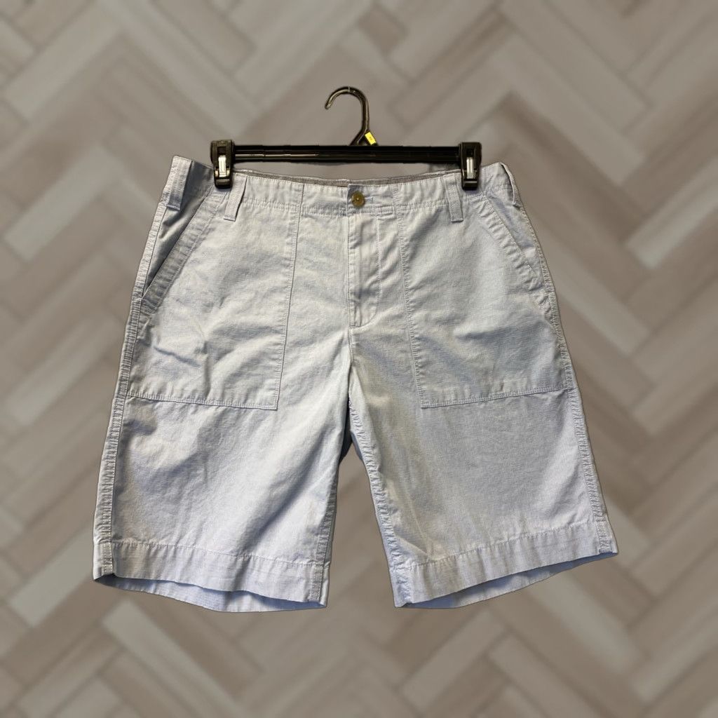 Banana Republic VINTAGE Banana Republic Men’s Chino Shorts Flat Front Sz 33 Blue Casual Cotton Size US 33 - 1 Thumbnail