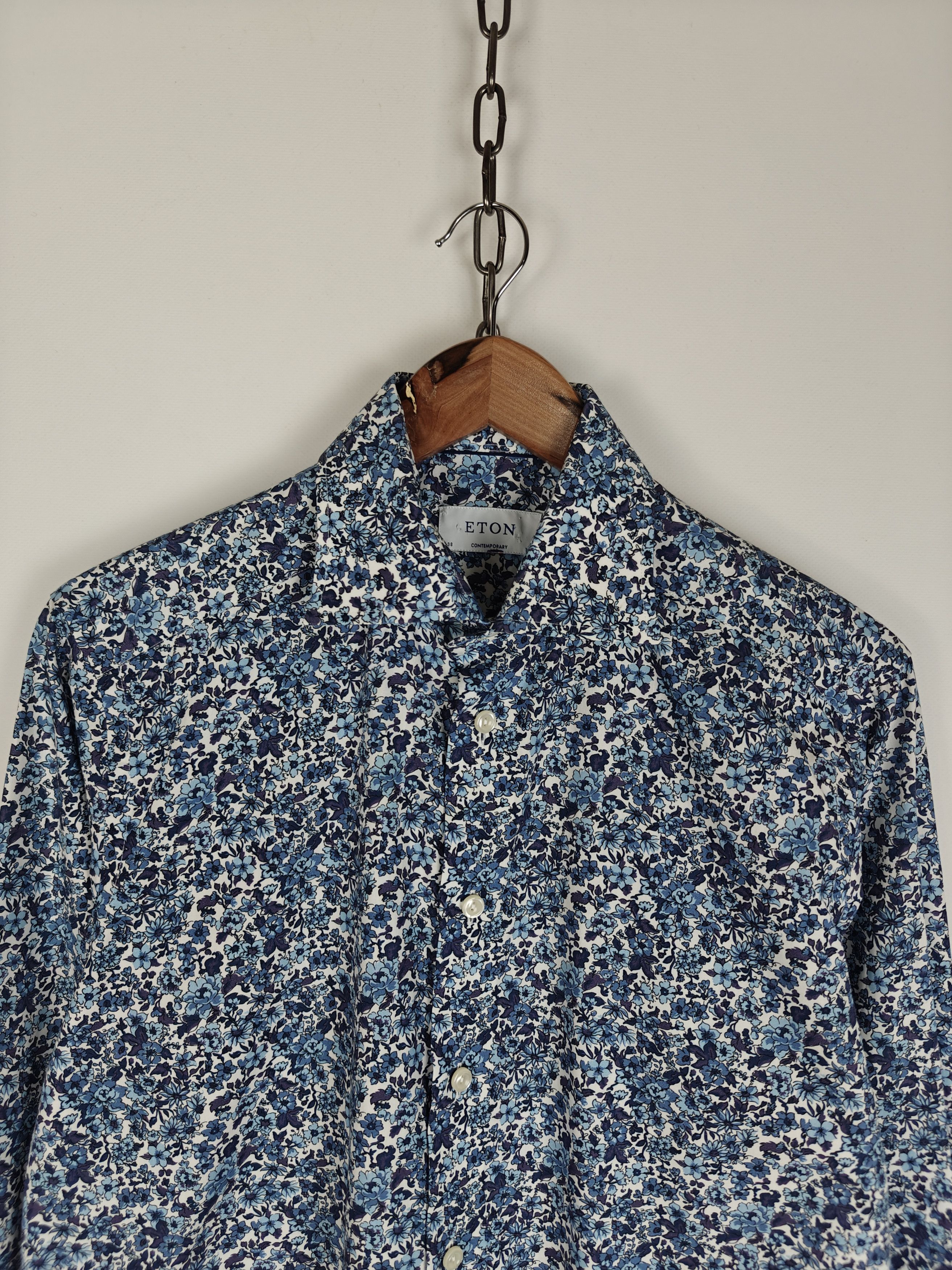 Eton ETON Poplin Floral Shirt Contemporary size 38/15 Size US M / EU 48-50 / 2 - 2 Thumbnail