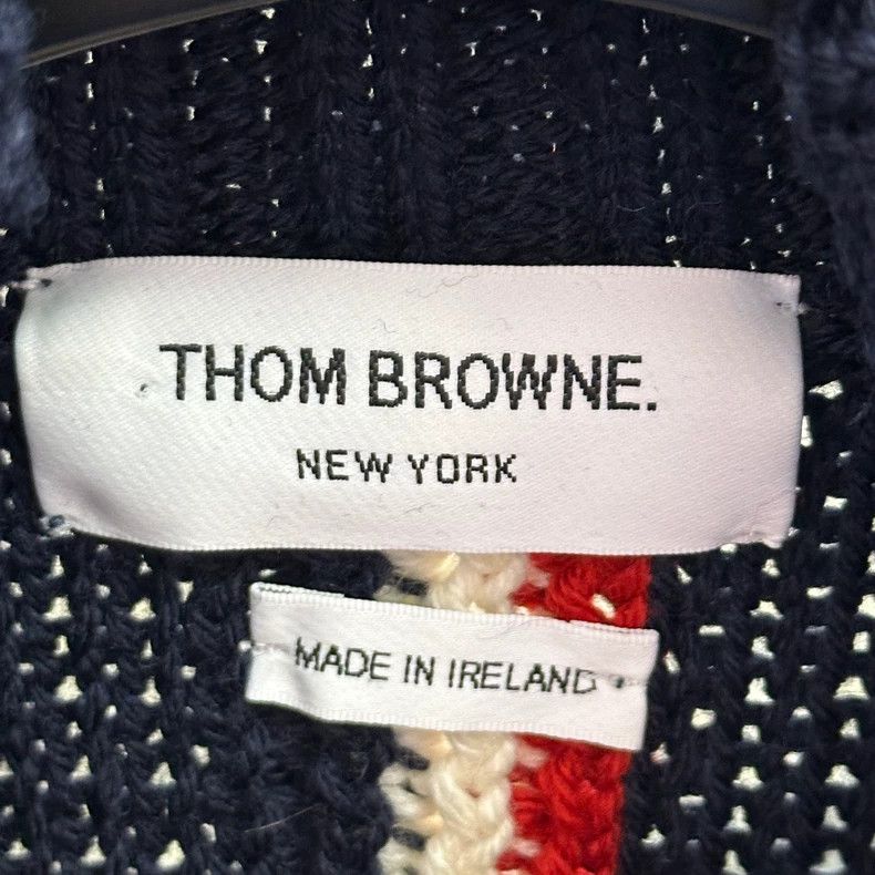 Thom Browne Thom Browne Blue and grey high collar sweater Size US XS / EU 42 / 0 - 5 Thumbnail