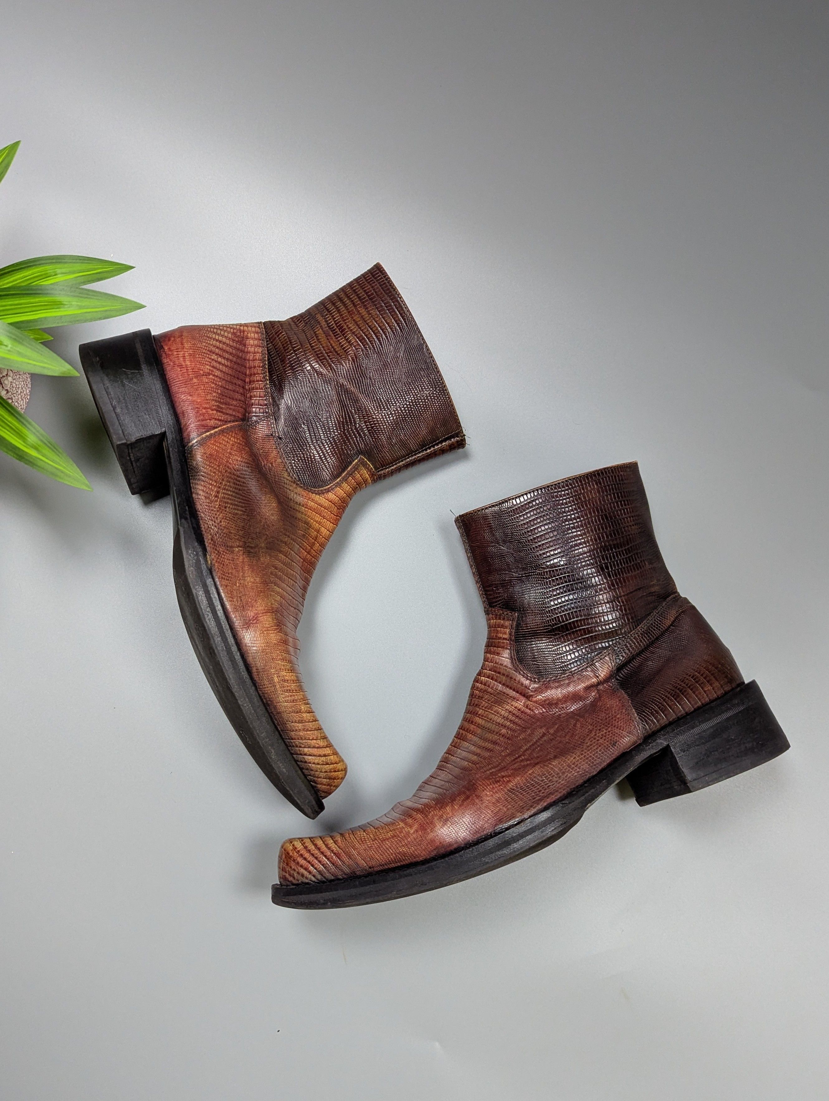 Vintage Vintage Mens Lizard Leather Boots Western Cowboy 44/10.5 Size US 10.5 / EU 43-44 - 2 Thumbnail
