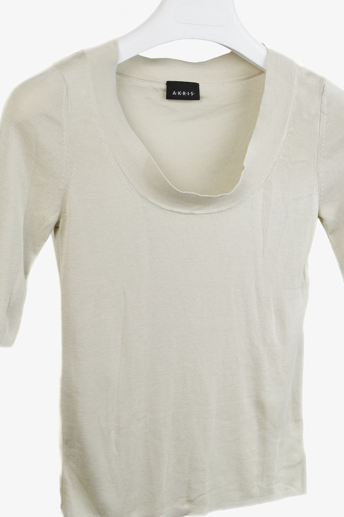 Akris Akris Cream Scoop Neck Beige Knit Top Size M / US 6-8 / IT 42-44 - 3 Thumbnail