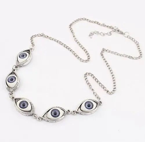 Jewelry Eye Ball Necklace Punk Grunge Chain Size ONE SIZE - 1 Thumbnail