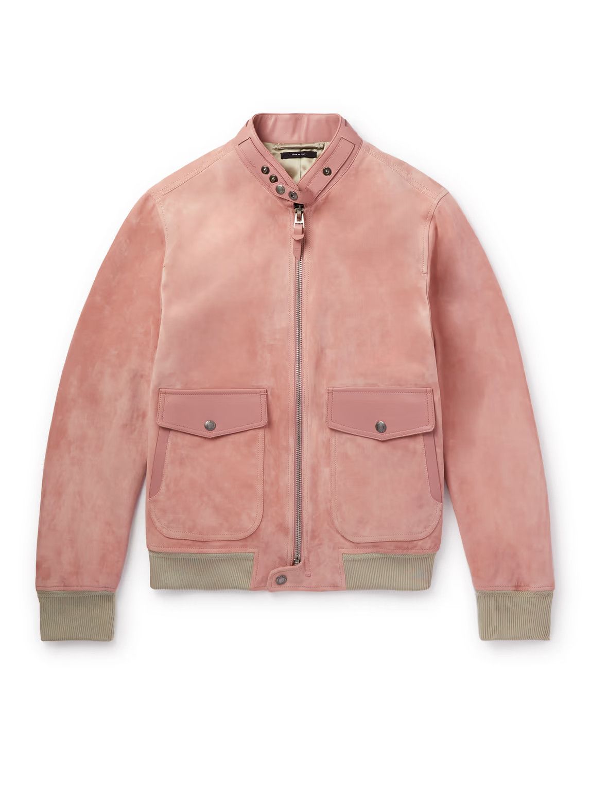 image of Tom Ford O1W1Db10124 Leather Jacket In Pink, Men's (Size Small)