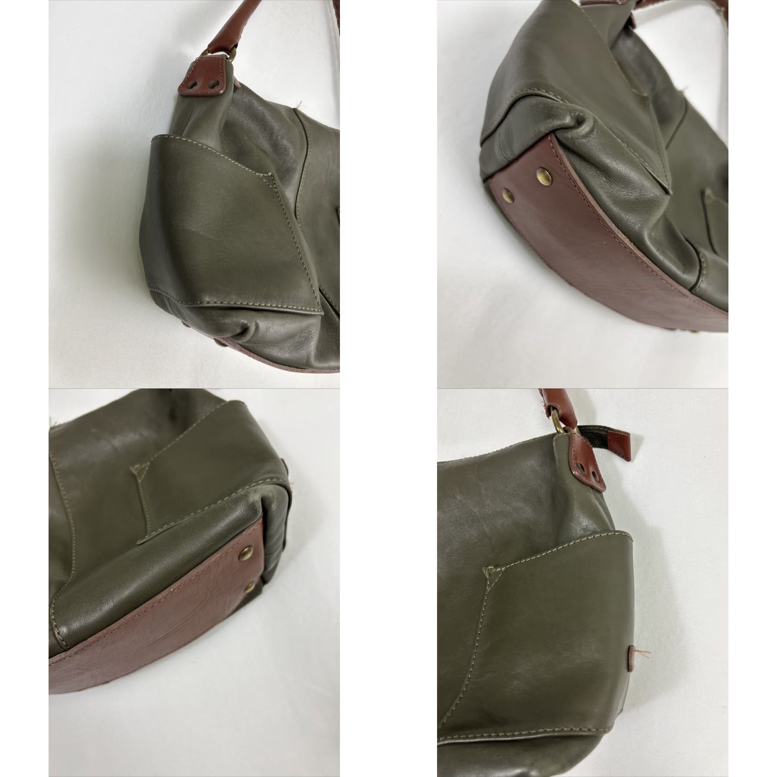 Vintage Sundance Gray Genuine Double Pockets Leather Simplicity Tote Handbag Purse 14x11 Size ONE SIZE - 9 Thumbnail