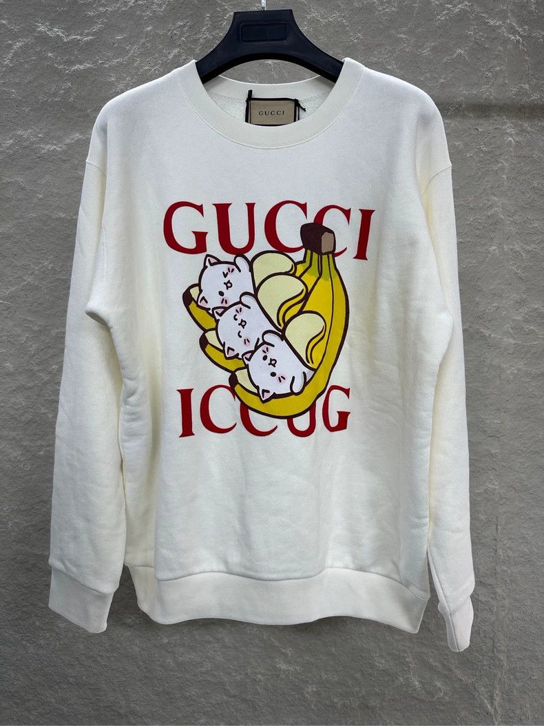 GucciBananya co-branded SS21 kitten round-neck cartoon prin