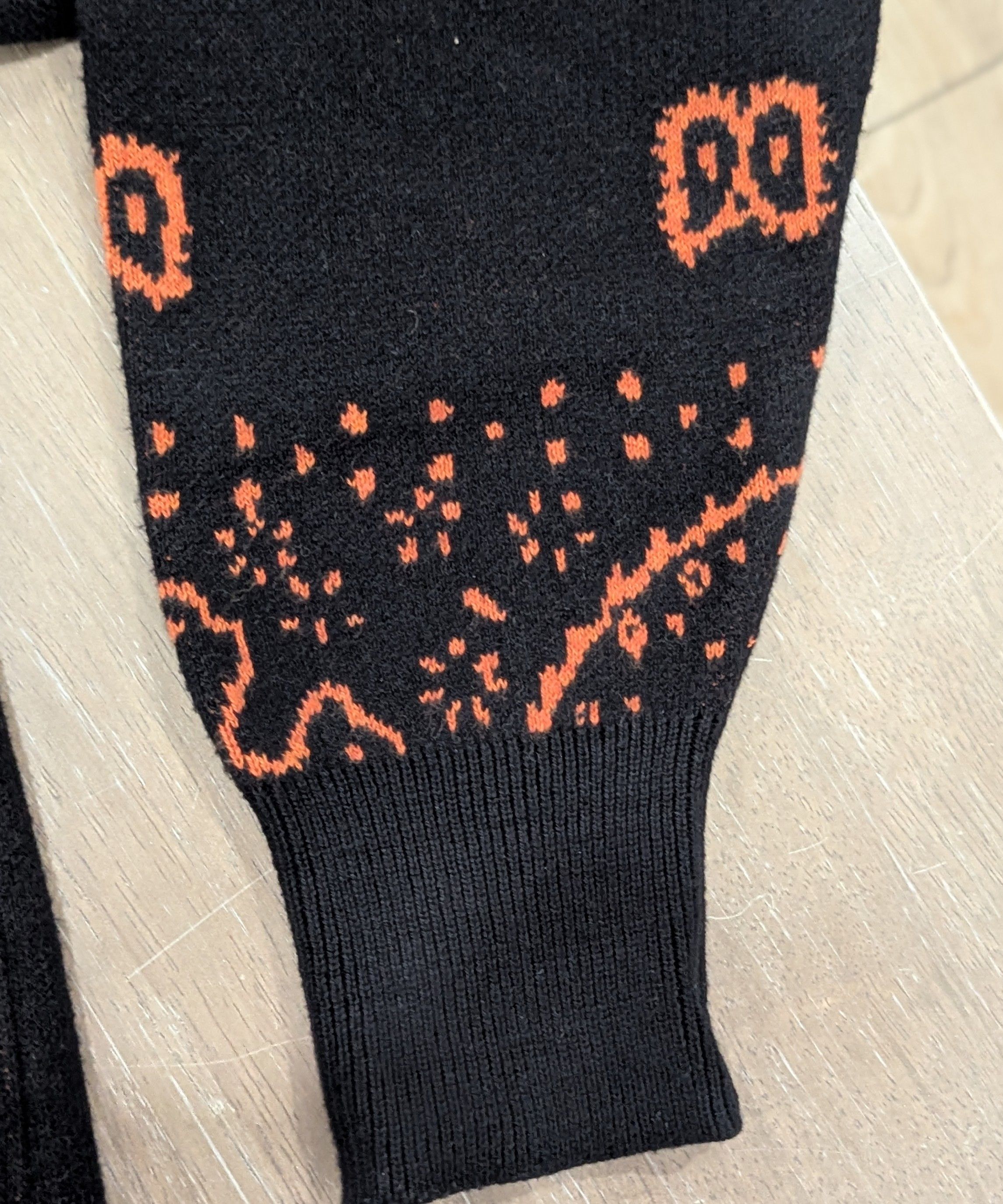 Rhude RHUDE Bandana Knit Cotton/Cashmere Sweater Black/Orange M Size US M / EU 48-50 / 2 - 4 Thumbnail