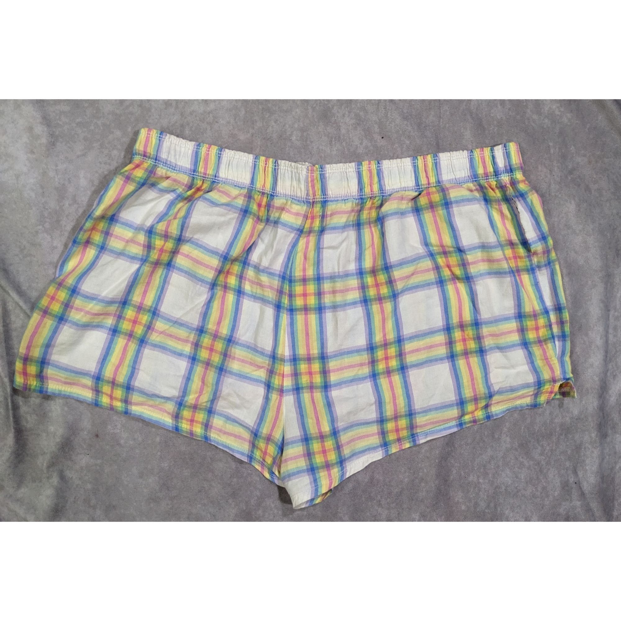 Other Retro Rainbow Plaid Casual Shorts by Colsie Size 34" / US 12 / IT 48 - 7 Thumbnail