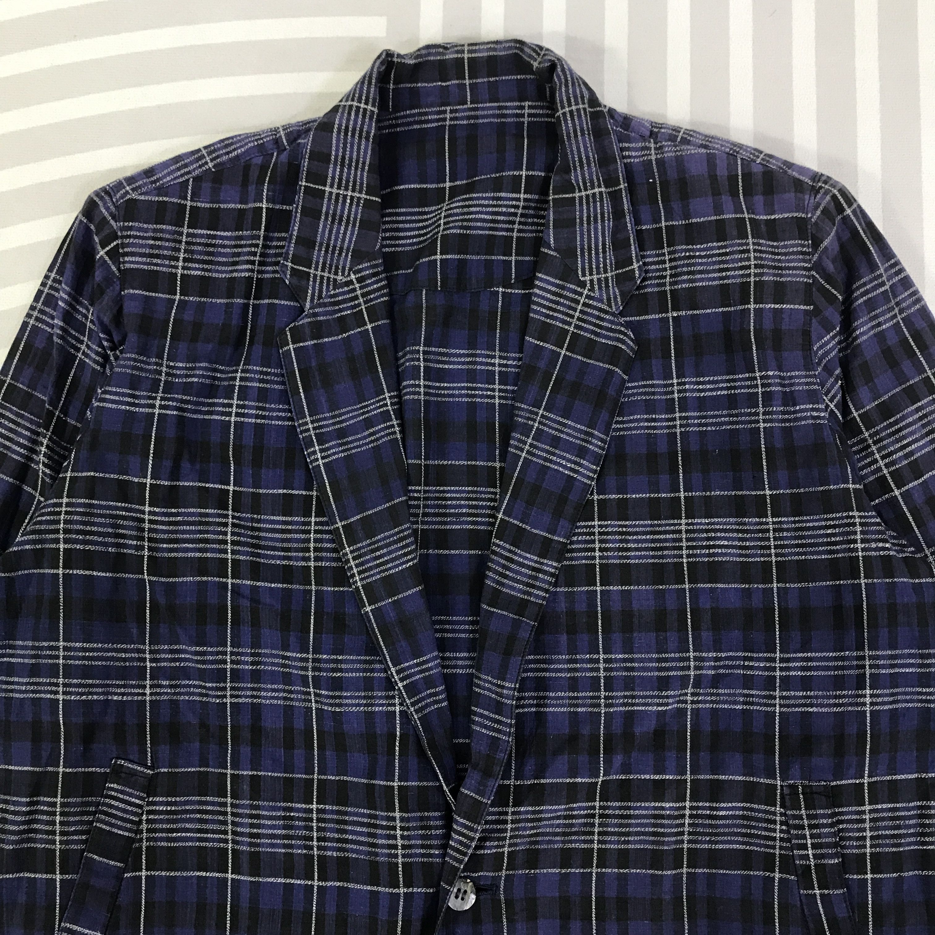 Issey Miyake Vintage Issey Miyake Tartan design Blazers K125B9 Size US L / EU 52-54 / 3 - 2 Thumbnail