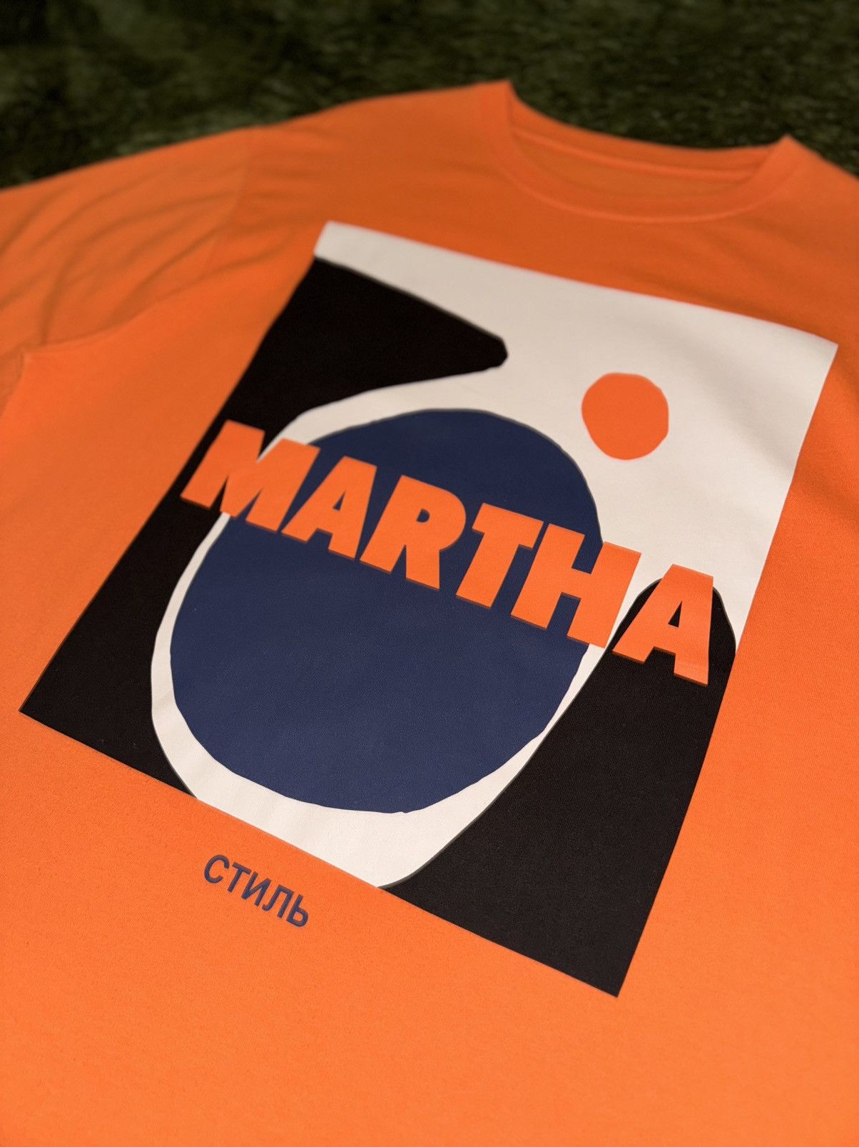 Heron Preston [M] Heron Preston “Martha” Graphic Loose Fit T-Shirt Orange Size US M / EU 48-50 / 2 - 2 Thumbnail