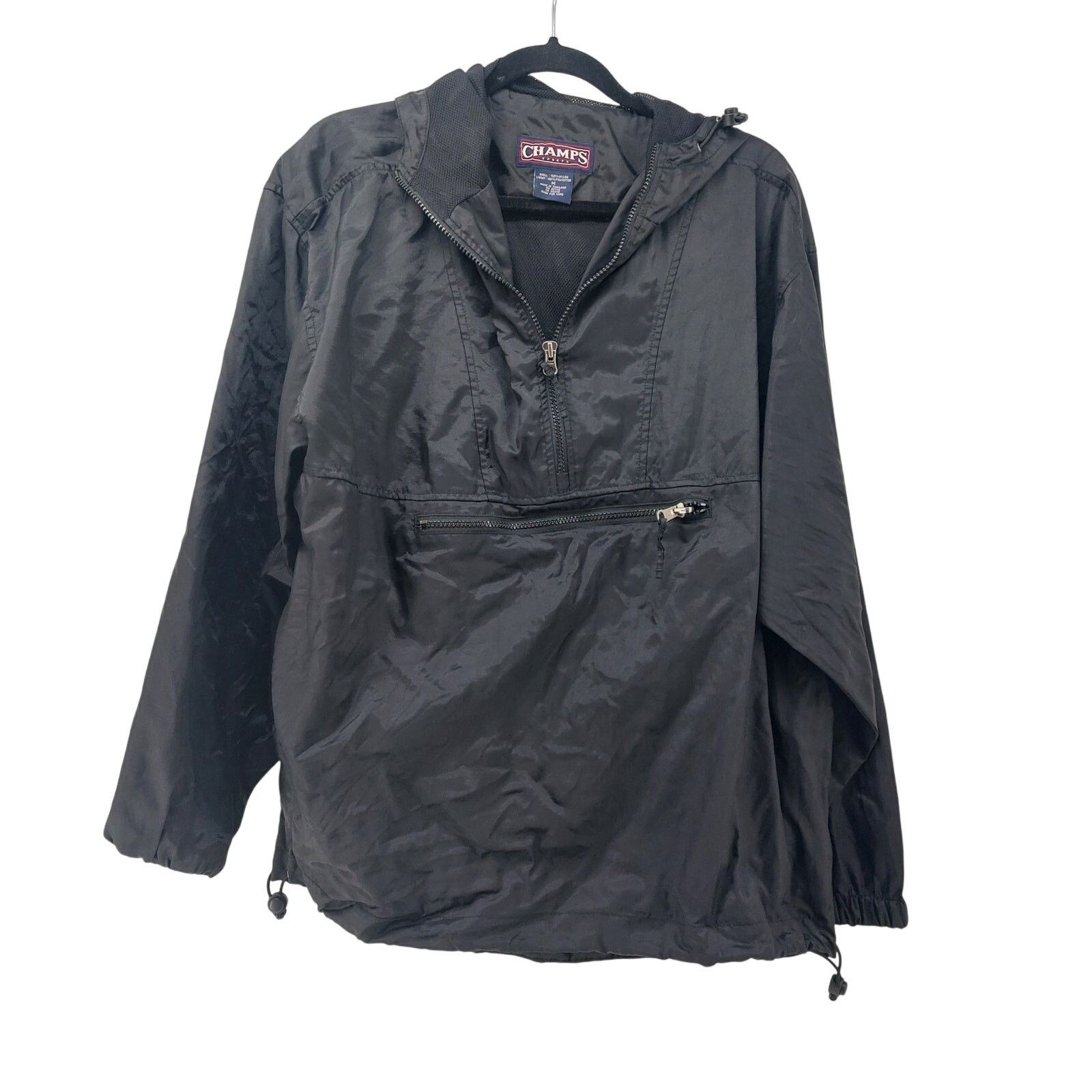Champs Sport Champs Windbreaker Athletic Black Pockets Drawstring Size M Size US M / EU 48-50 / 2 - 1 Thumbnail