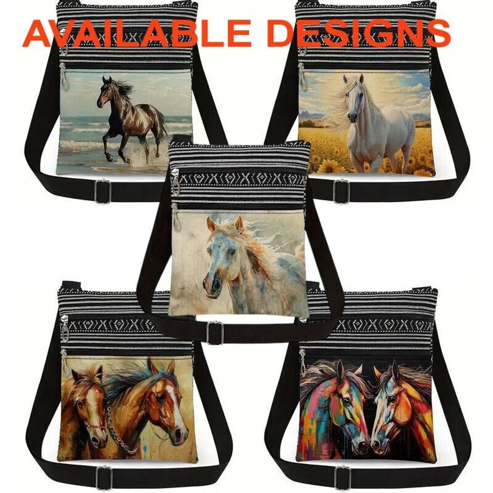 Other Two Rainbow-Colored Horses Oil Crossbody Shoulder Bag Size ONE SIZE - 6 Thumbnail