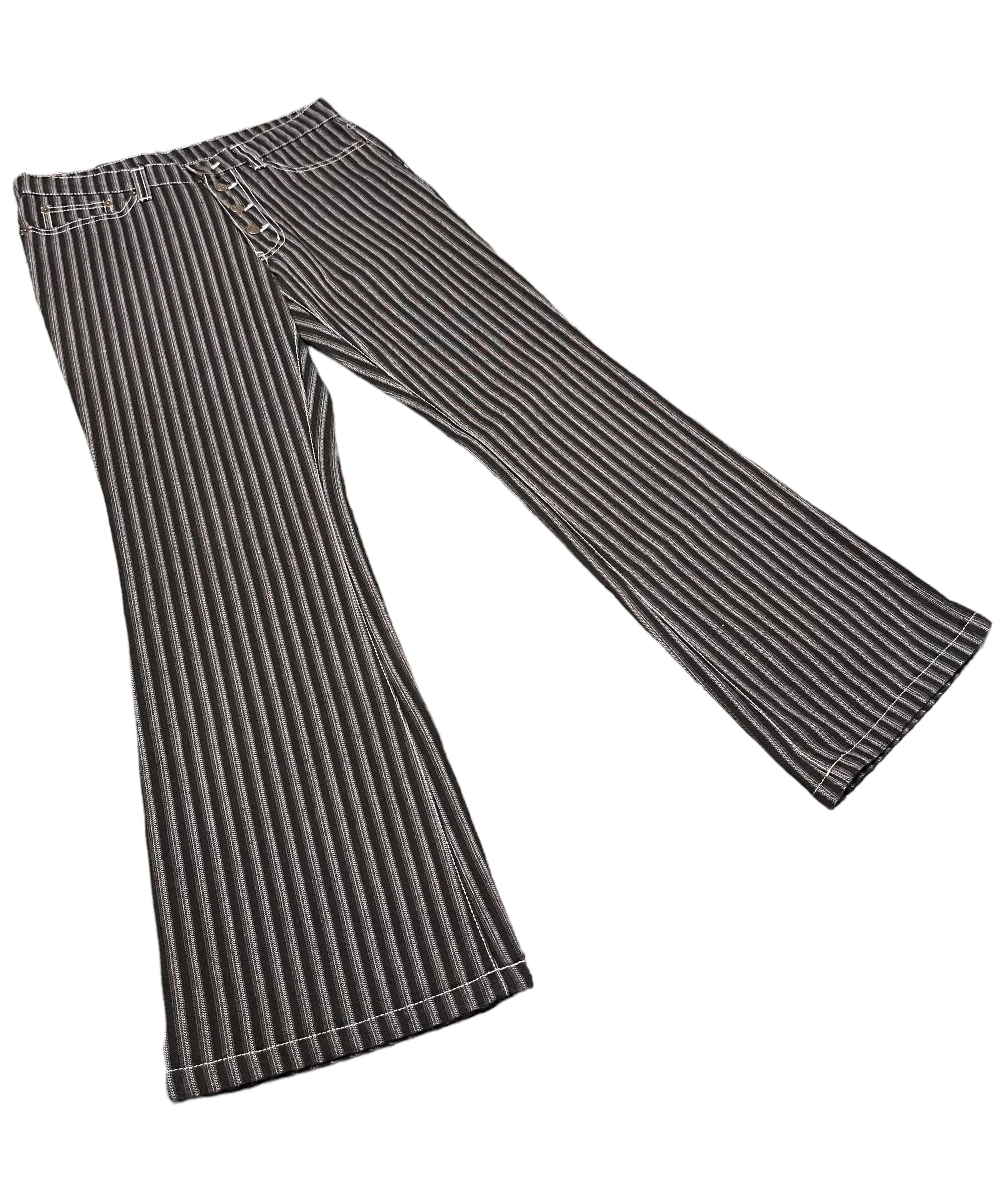 Tornado Mart FYE FLARE🔥VINTAGE TORNADO MART JAPAN Hickory Stripes Denim Size US 31 - 5 Thumbnail
