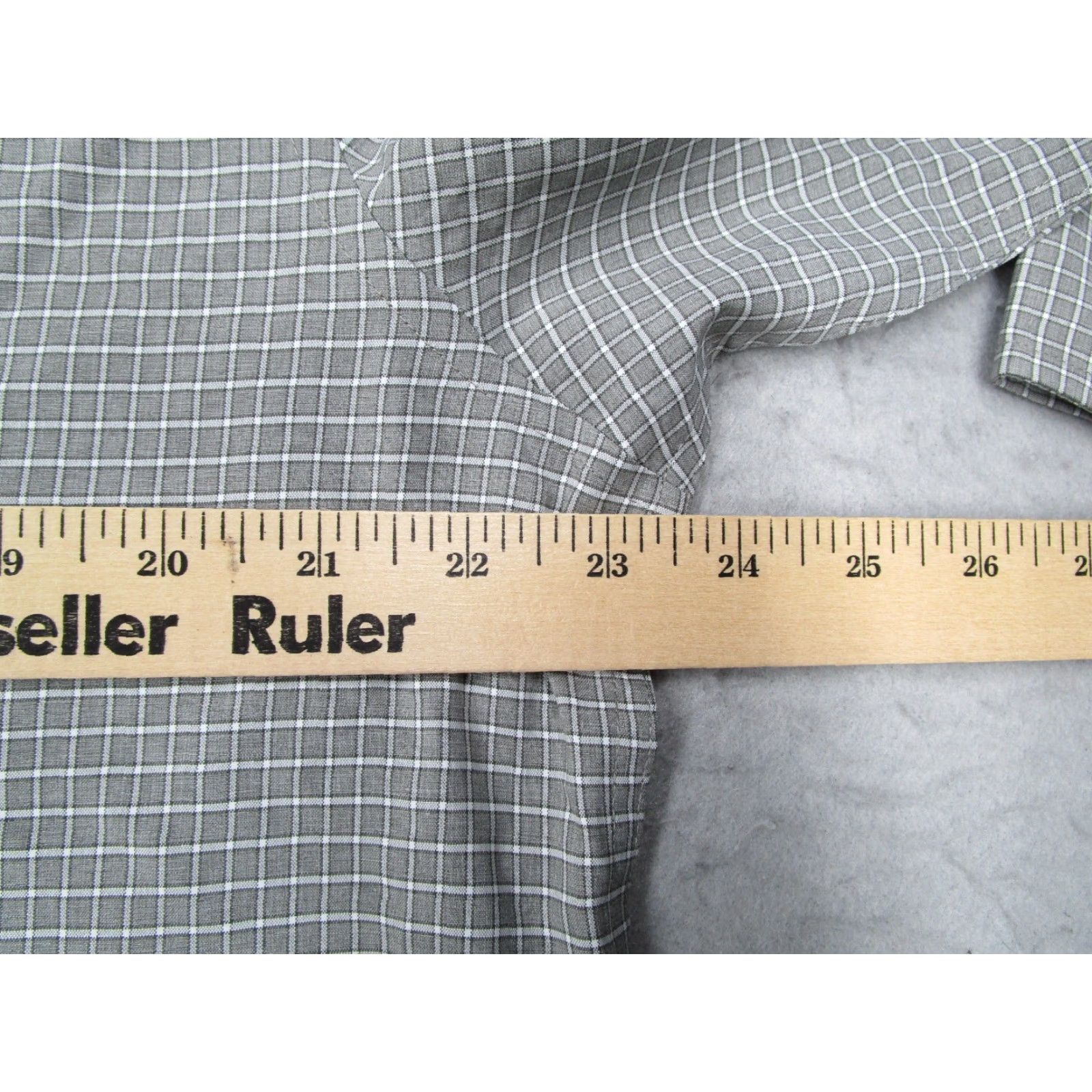 Vintage Mack Weldon Shirt Men XL Gray Seawool Check Button-Up Casual Performance Moisture Wicking UV Protection Necktie? Size US XL / EU 56 / 4 - 7 Thumbnail