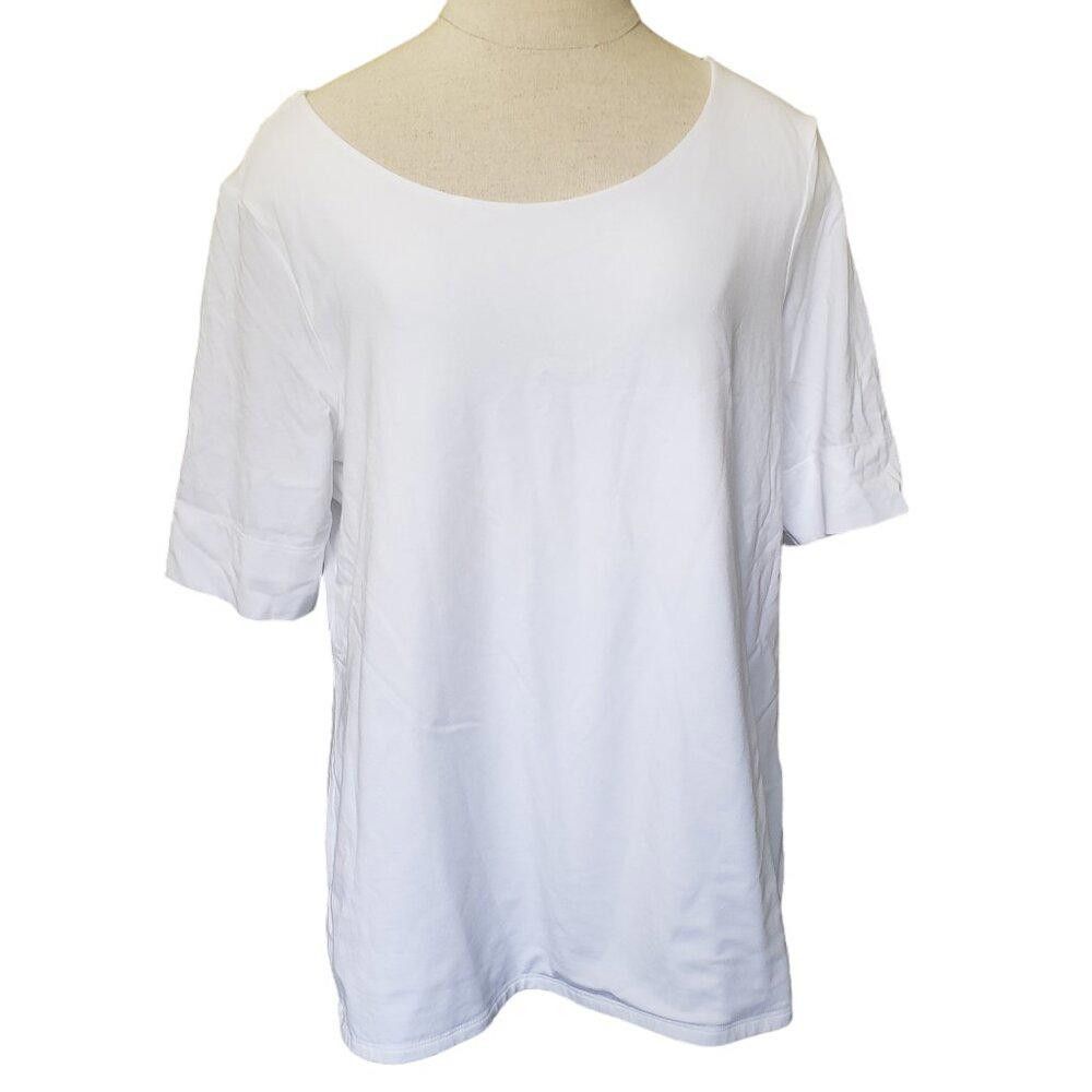 Chicos CT1517 Chico's White "The Ultimate Tee" Size L Size L / US 10 / IT 46 - 1 Thumbnail