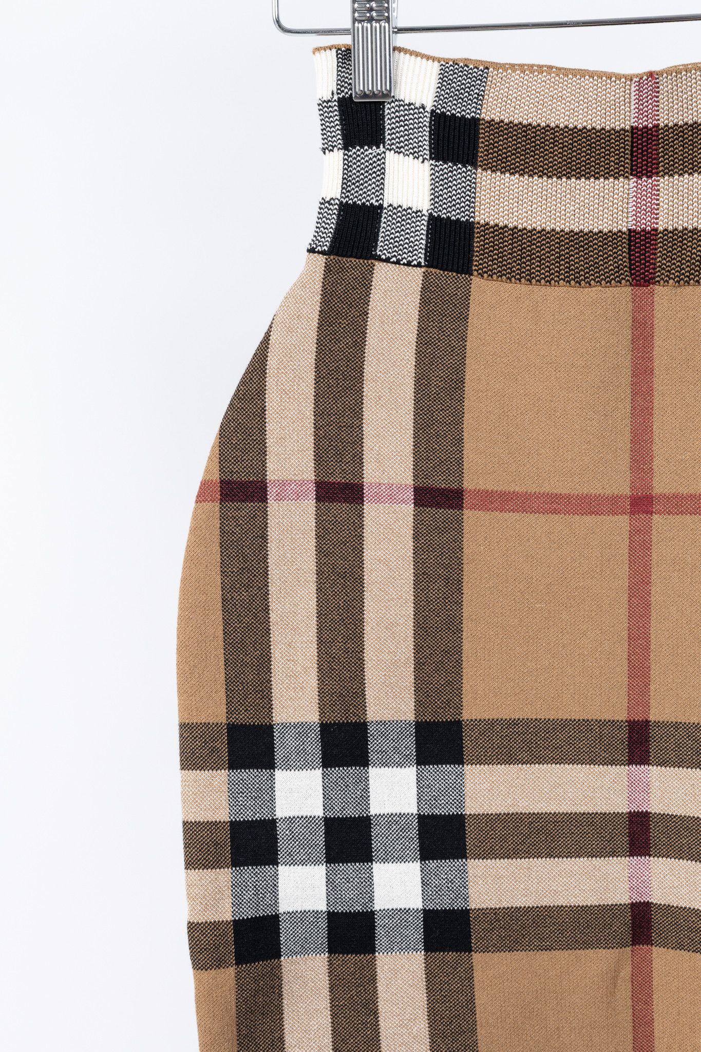 Burberry Burberry Kammie Birch Brown Check Knit Pencil Skirt Size 26" / US 2 / IT 38 - 4 Thumbnail