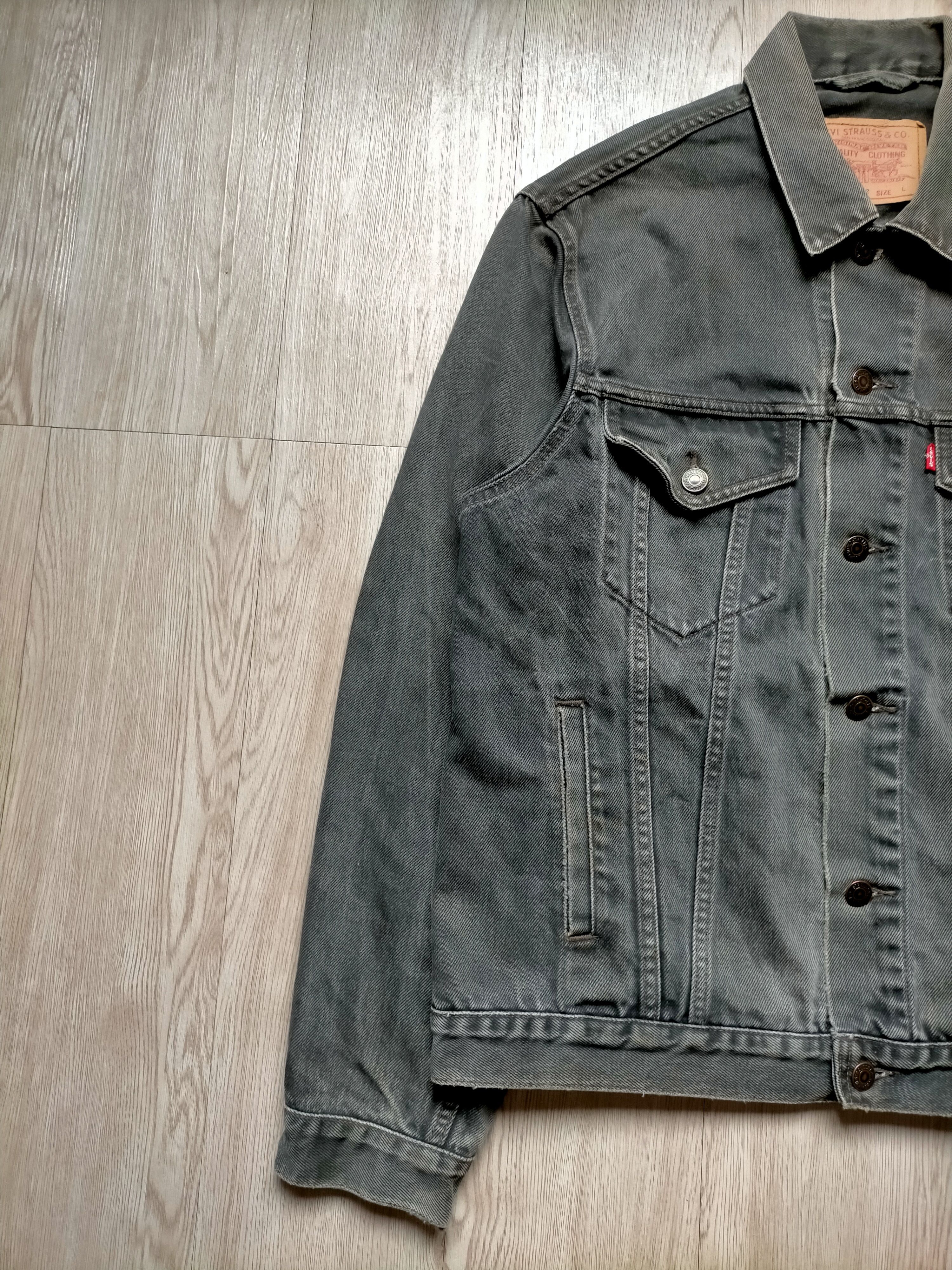 Levi's Vintage 90s Levis 503 Super Black Trucker Jacket Jeans Size US L / EU 52-54 / 3 - 8 Thumbnail