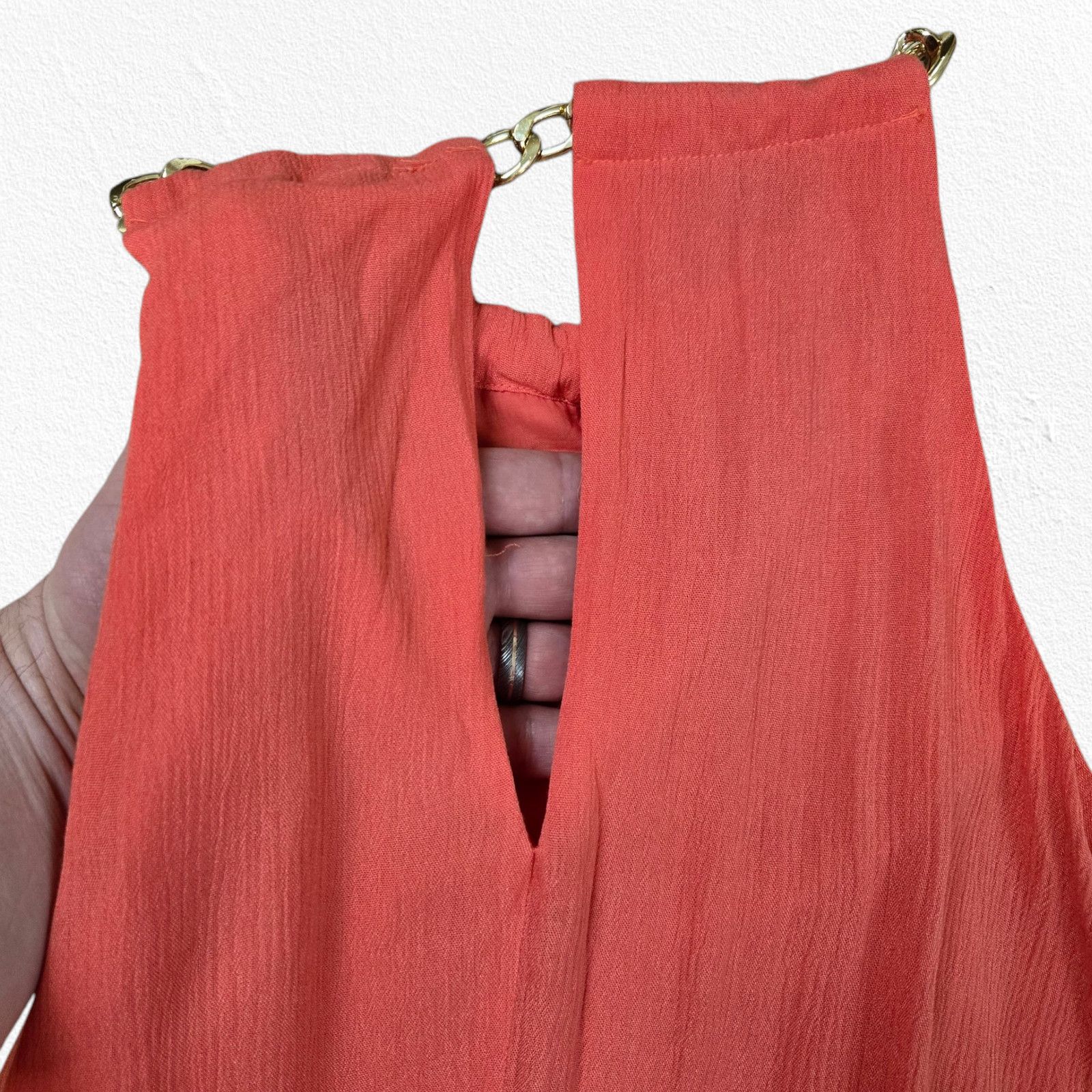 Other Coral Pink Boho Chain Halter Chiffon Maxi Dress Size Small Size S / US 4 / IT 40 - 11 Thumbnail
