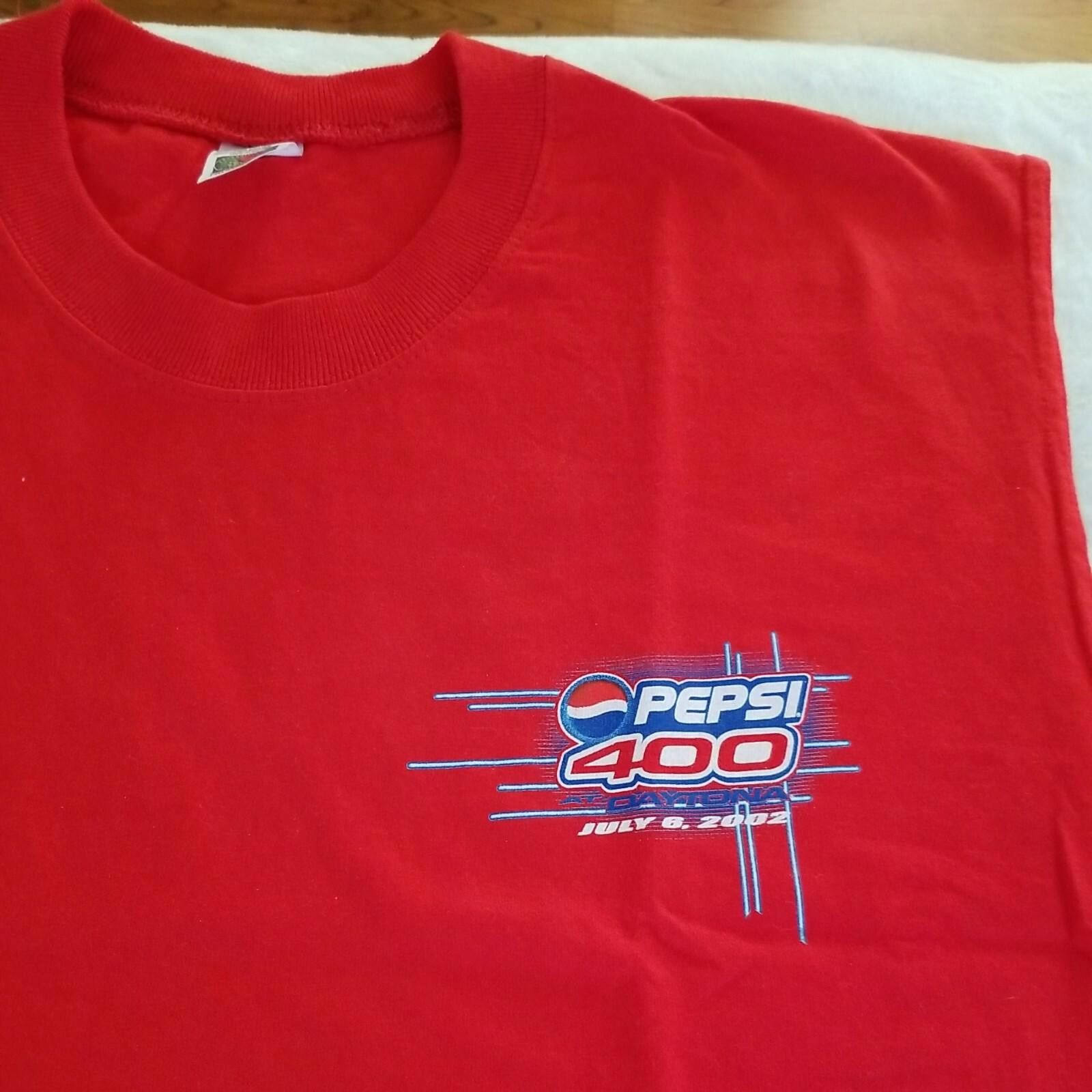 Fruit Of The Loom Y2K Nascar Pepsi 400 Daytona Beach Racing T-Shirt 2002 NEW Size US XL / EU 56 / 4 - 6 Thumbnail