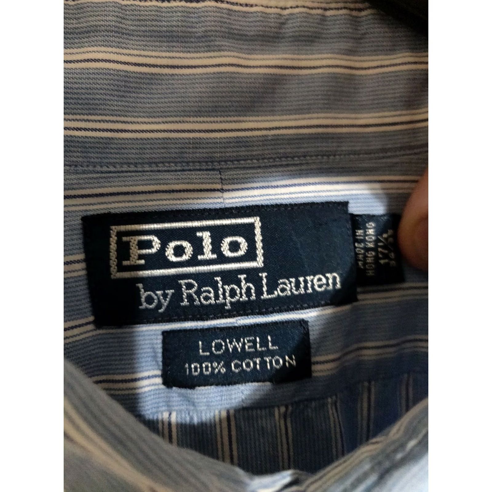 Polo Ralph Lauren Polo Ralph Lauren Dress Shirt Blue Stripes L/S Button Men's 17.5 34/35 Size 48R - 3 Thumbnail