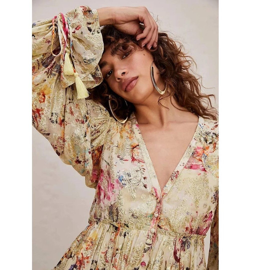 Free People New Free People Rococco Sands Cara Mini Dress $383 SMALL Size S / US 4 / IT 40 - 4 Thumbnail