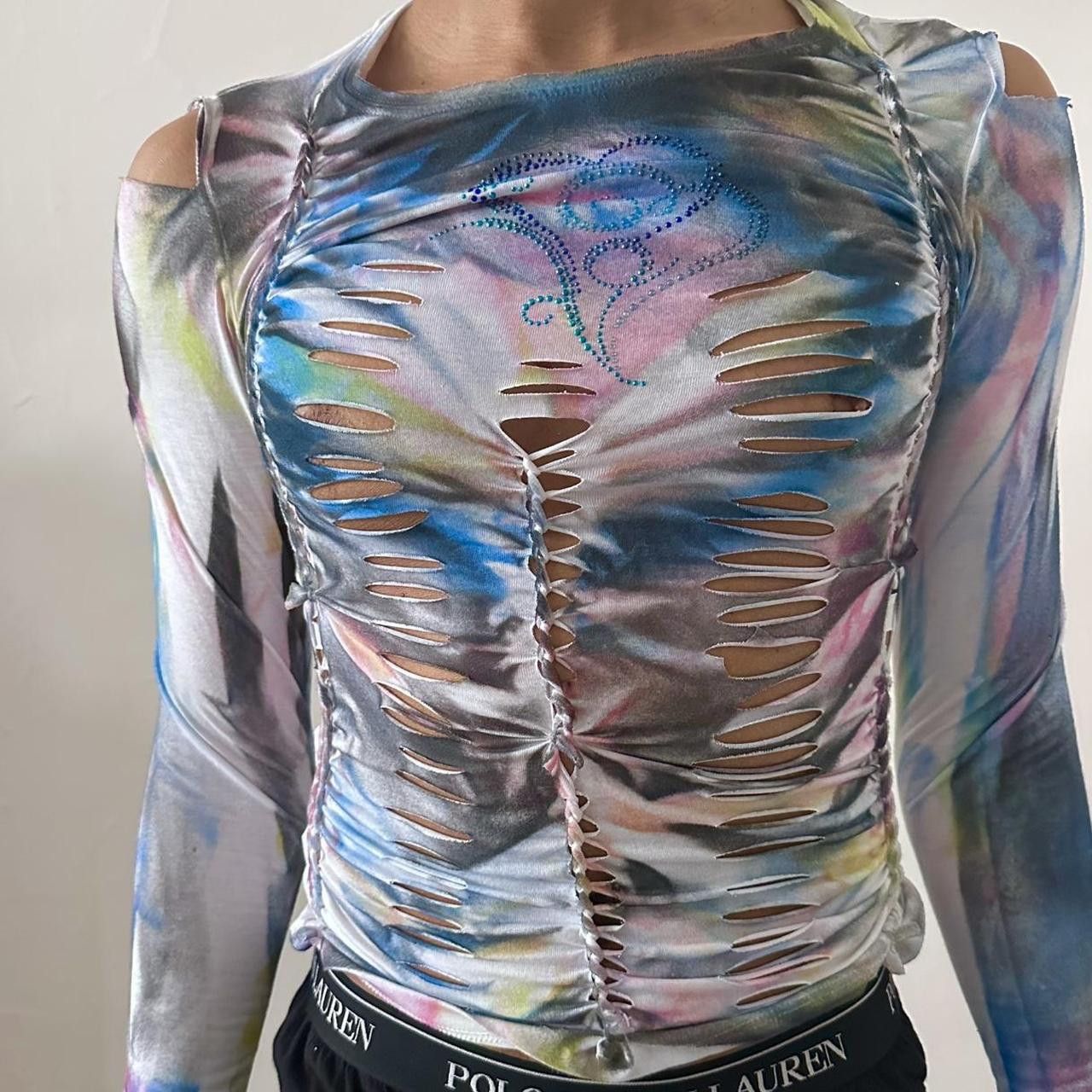 Other ASTROBOI* 'Hearts' White Rhinestone Print T-shirt - Small Size US S / EU 44-46 / 1 - 2 Thumbnail