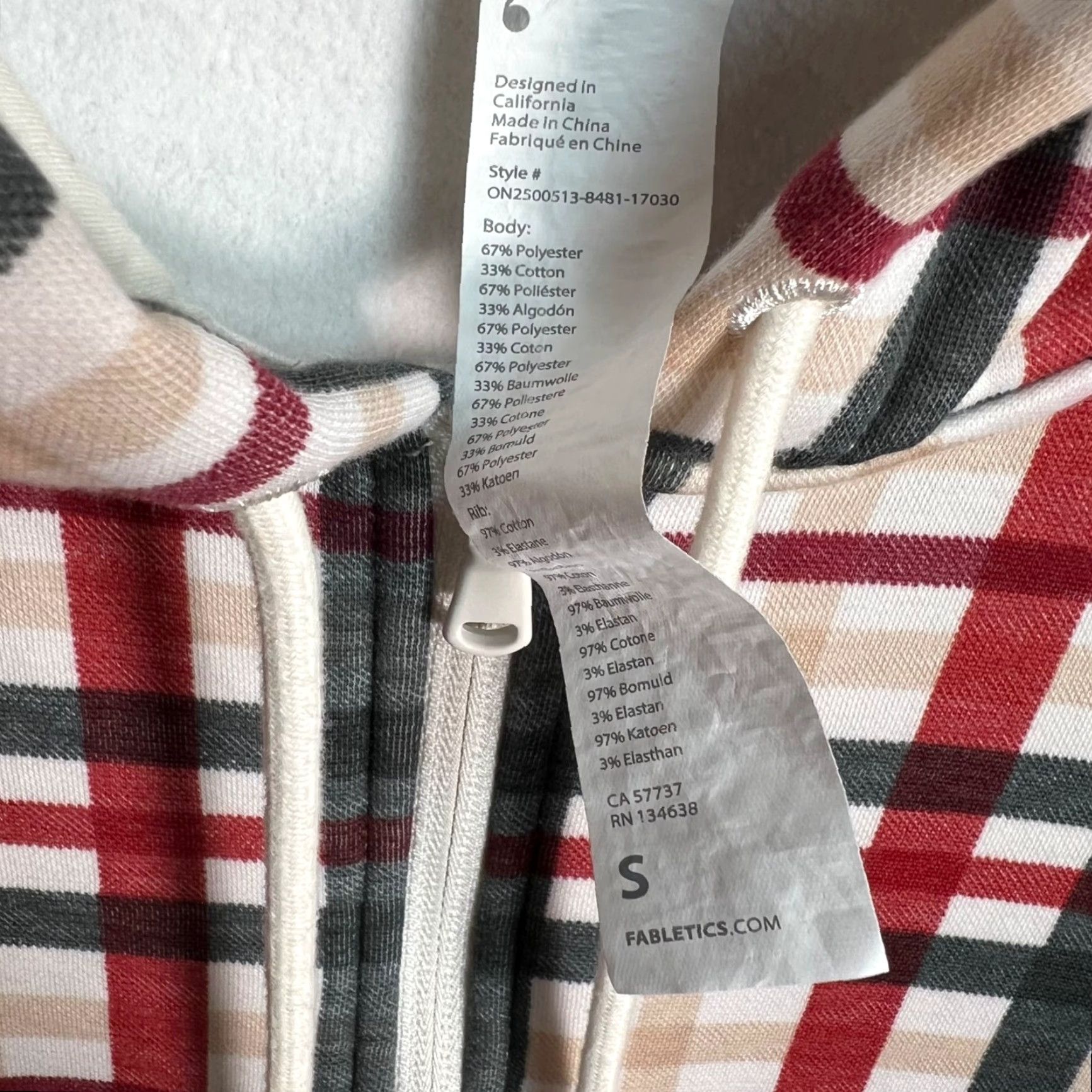 Fabletics VINTAGE Fabletics Womens Small Hooded Plaid Jumpsuit Pajamas One Piece Red Black Cotton Polyester S Womens Size 28" / US 6 / IT 42 - 4 Thumbnail