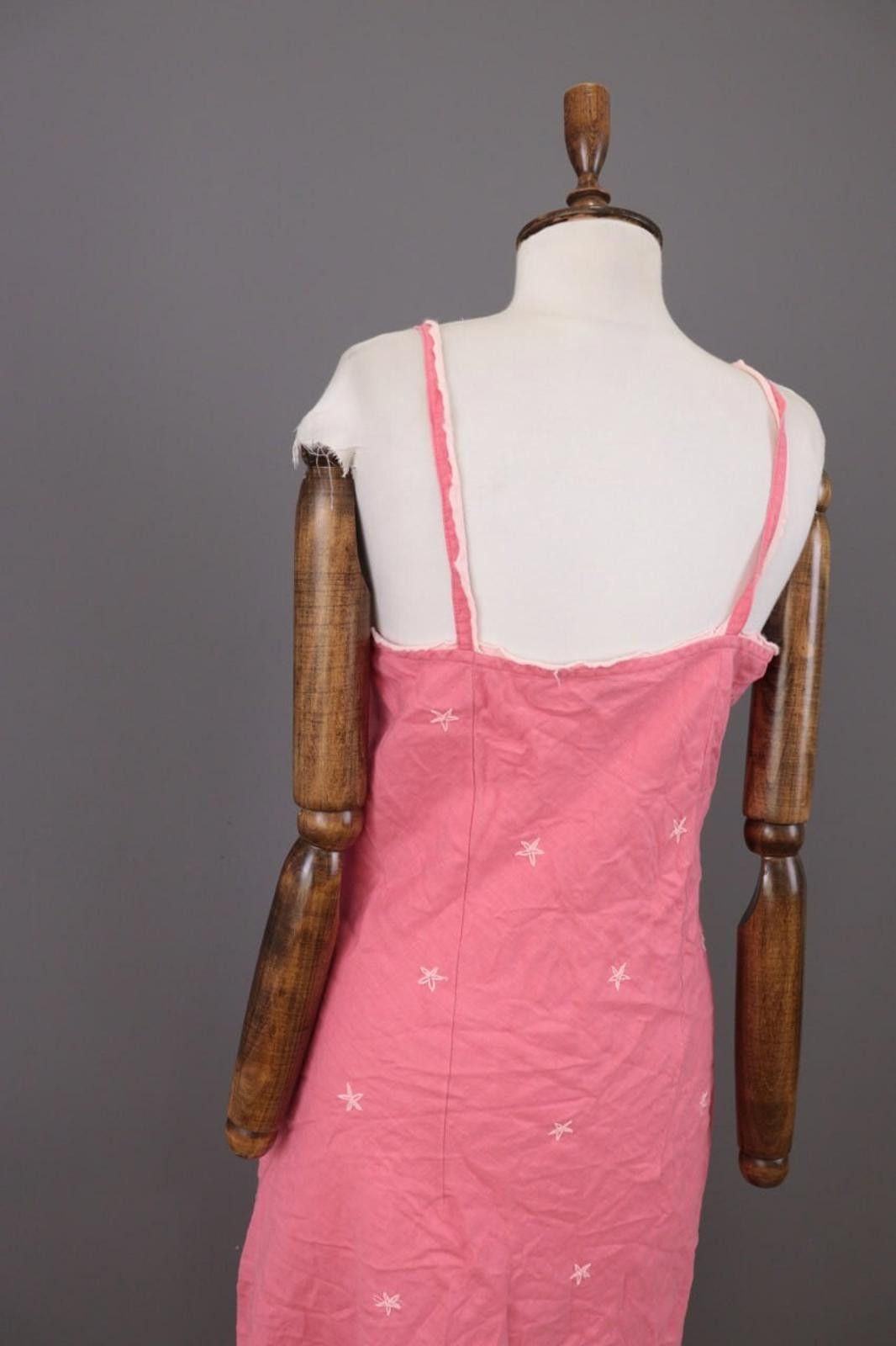 Designer Pachamama Pink Printed Spaghetti Linen Summer Dress Size 3 Size M / US 6-8 / IT 42-44 - 12 Thumbnail