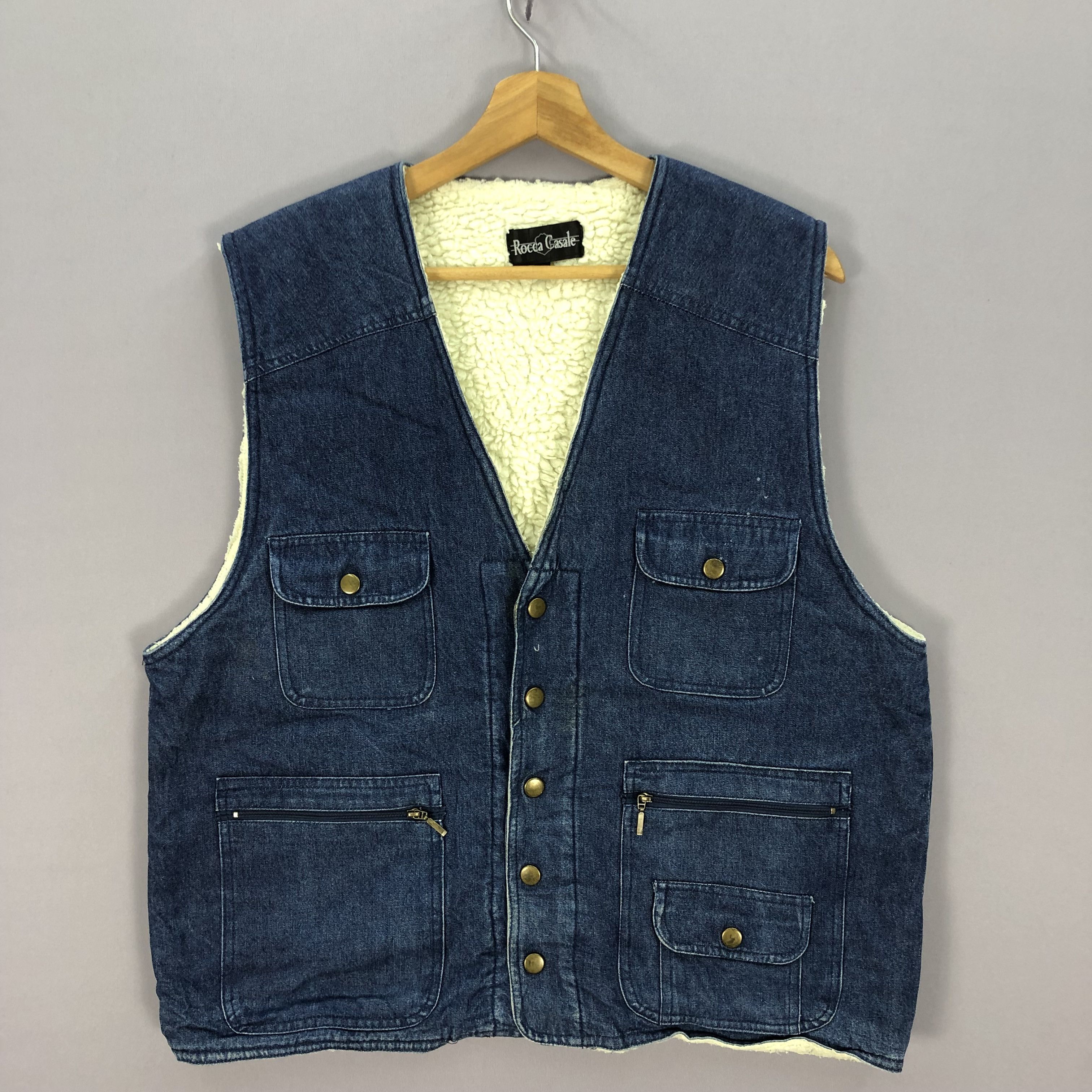 If Six Was Nine × Japanese Brand × Vintage Vintage Rocca Casale Denim Fleece Jacket ifsixwasnine Size US L / EU 52-54 / 3 - 2 Thumbnail