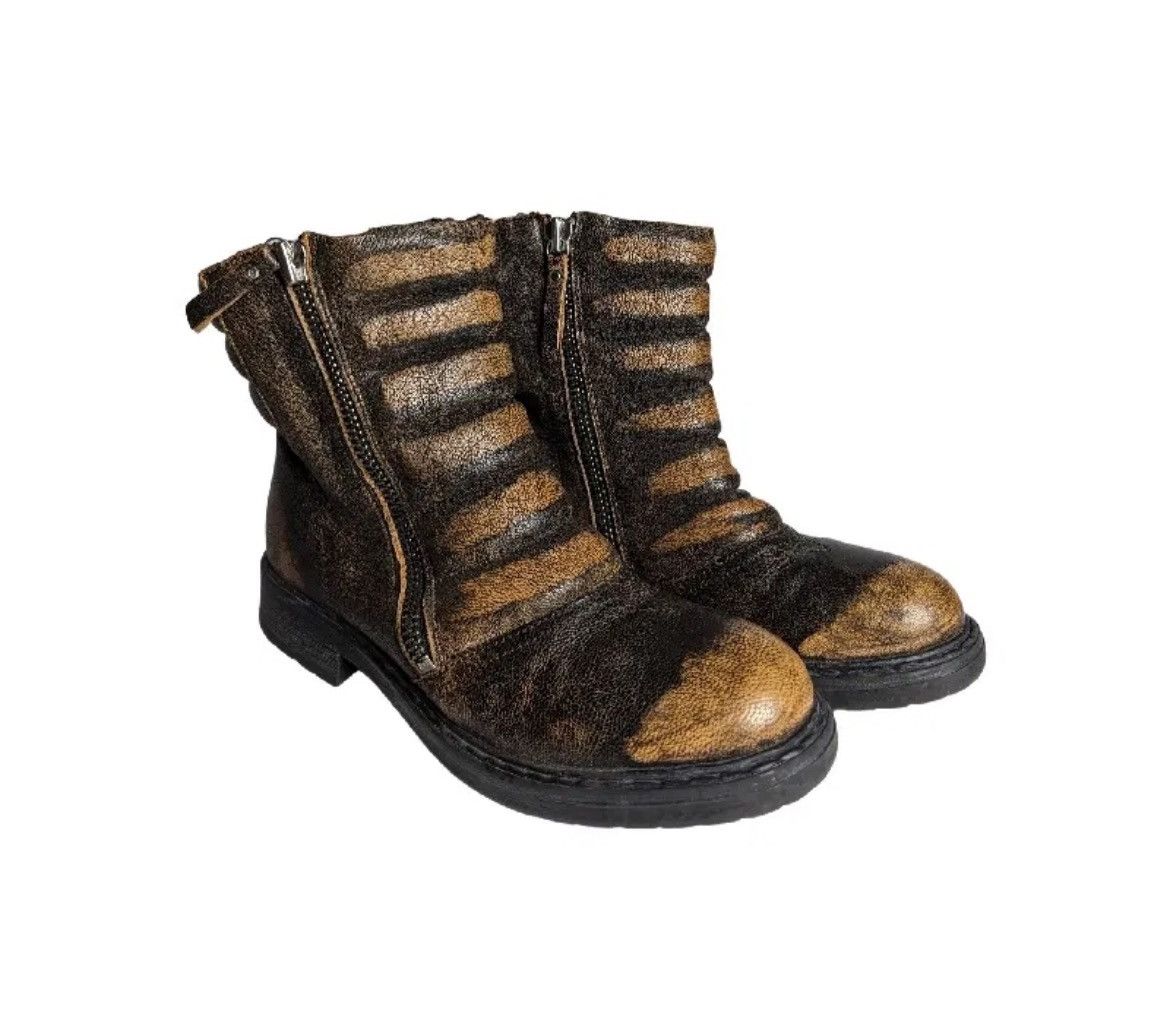 image of Avant Garde x Diesel Super Double Zip Boots Like Guidi in Brown, Men's (Size 8)