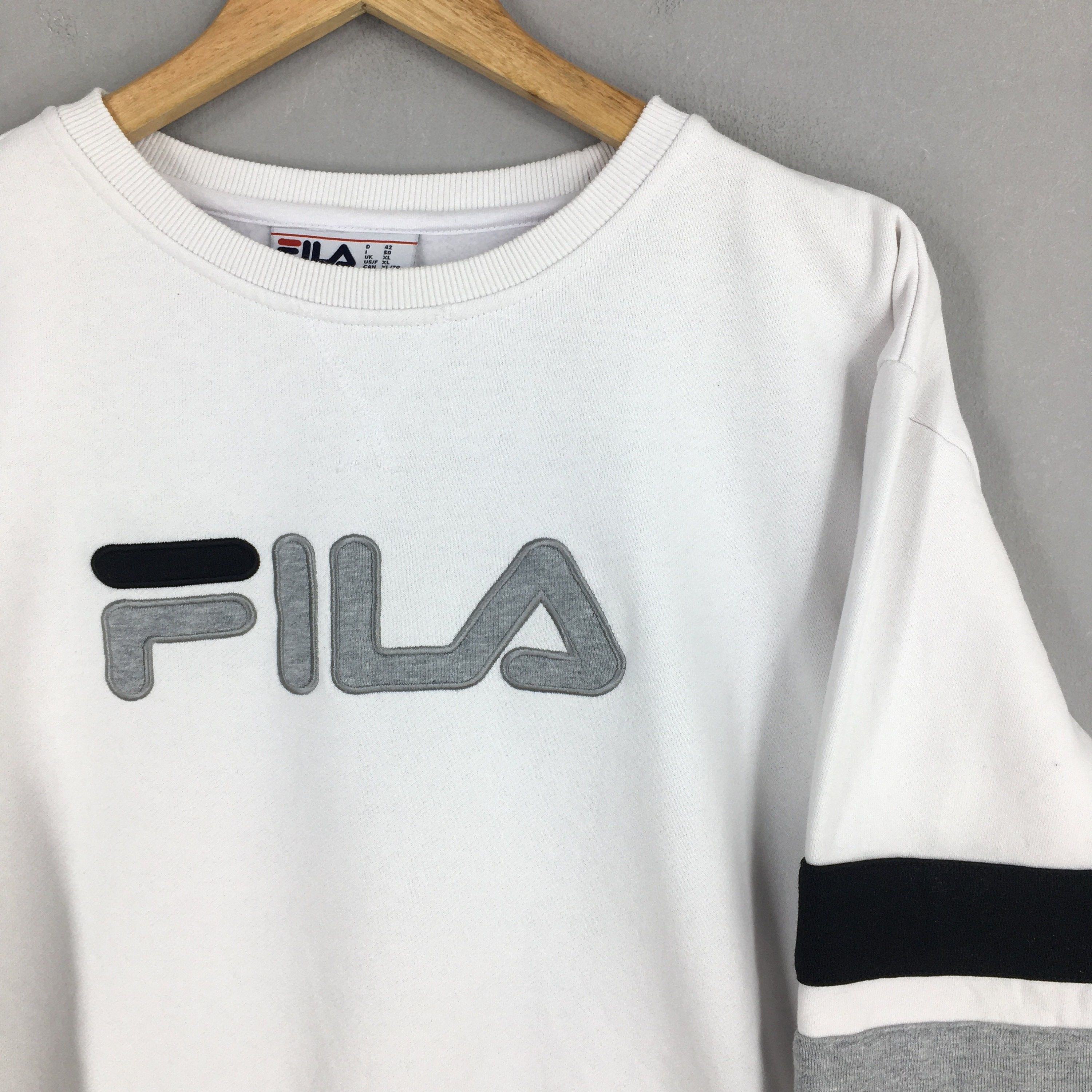 Fila × Vintage Vintage Fila Italia White Sweatshirt Medium Size US M / EU 48-50 / 2 - 2 Thumbnail