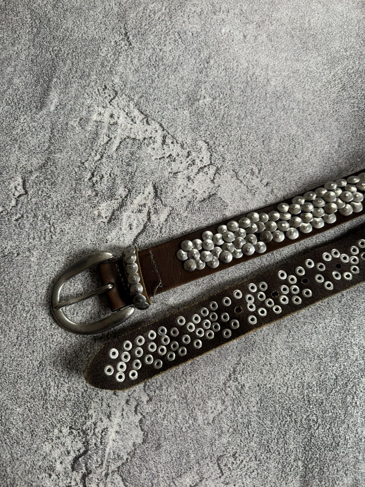 If Six Was Nine Retro leather metal rhinestones belt Y2K L.G.B. 90s opium Size ONE SIZE - 6 Thumbnail
