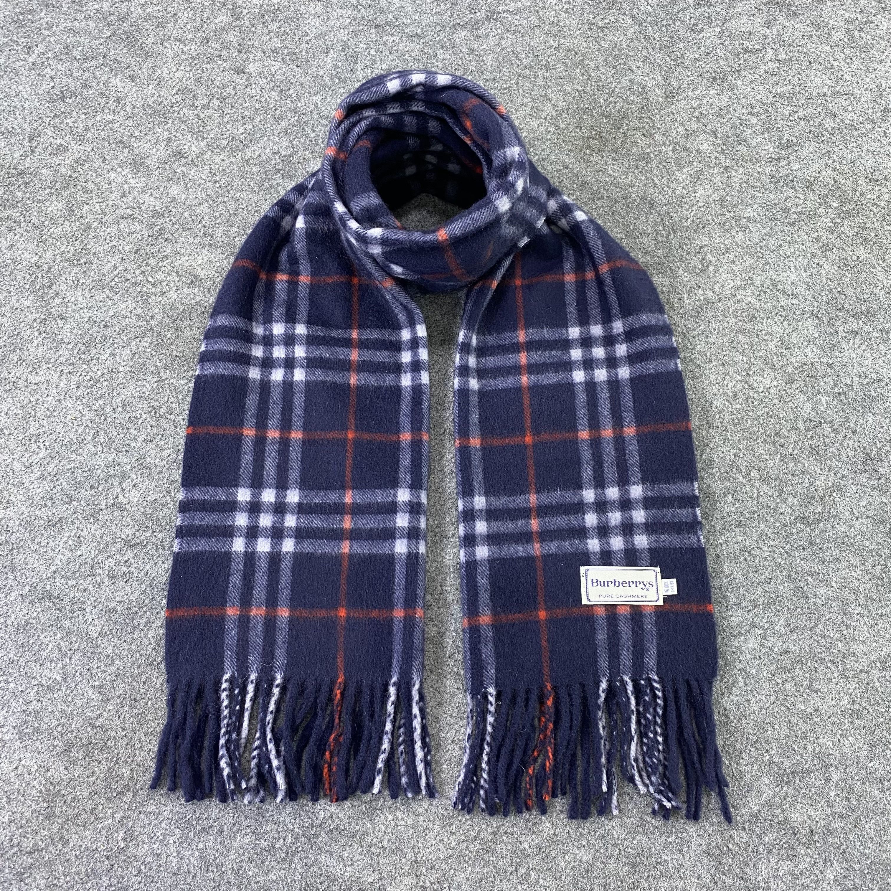 Burberry × Vintage Burberry Cashmare Muffler / Scarf / Neckwear -T1525 Size ONE SIZE - 1 Thumbnail
