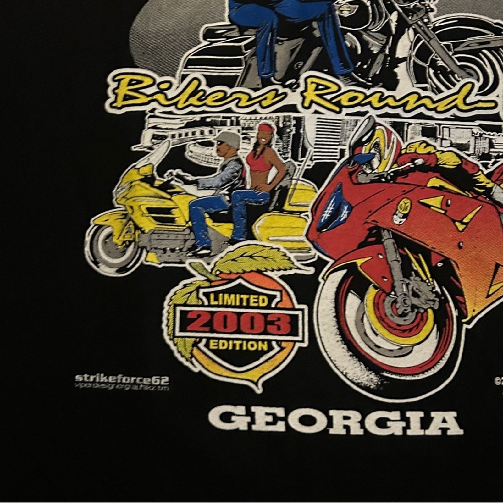 Vintage Y2K African-American Bikers Motorcycle Club Graphic T-Shirt Size M / US 6-8 / IT 42-44 - 3 Thumbnail