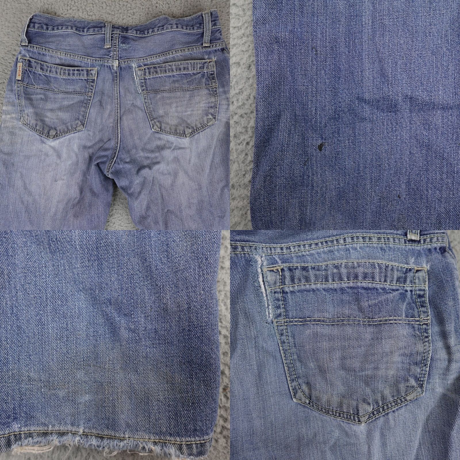 Denime Cinch Jeans Mens 35 (32x32 Actual) Blue Denim Light Wash Western Work Wear Jeans Mens Regular Blue USA 90s Style Size US 35 - 9 Thumbnail