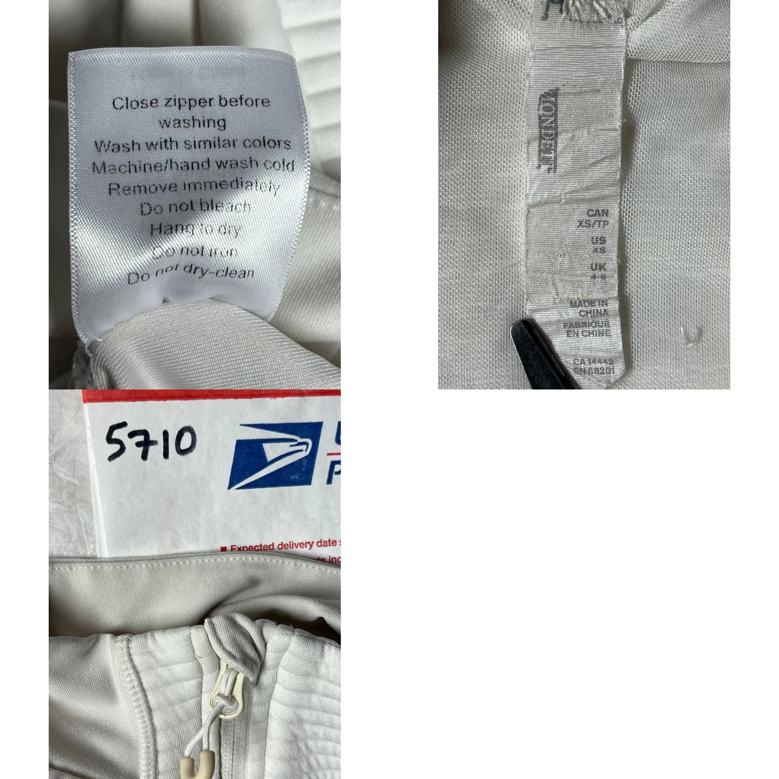 Vintage Mondetta White Full Zip Moto Style Jacket XS Women Regular See Pics Size XS / US 0-2 / IT 36-38 - 9 Thumbnail