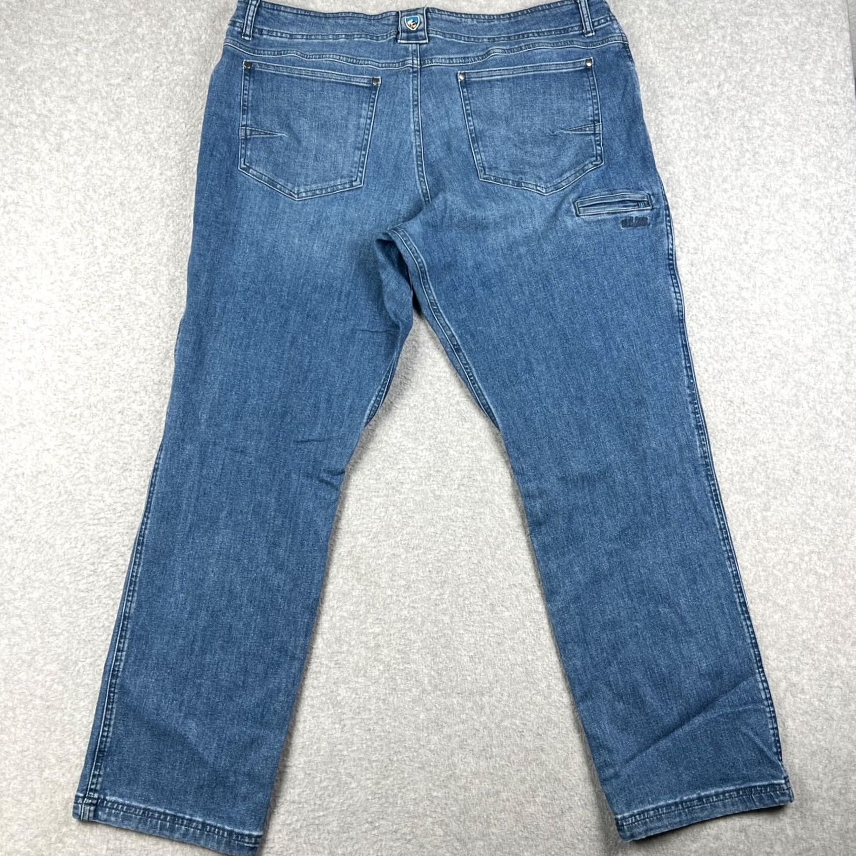 Denime KUHL Klassik Jeans Stretch Denim Pants 40x32 Mens Blue Indigo Hiking Outdoors Regular Straight 5-Pocket Denim Rise Mid Blue Mens Jeans Size US 40 / EU 56 - 2 Thumbnail