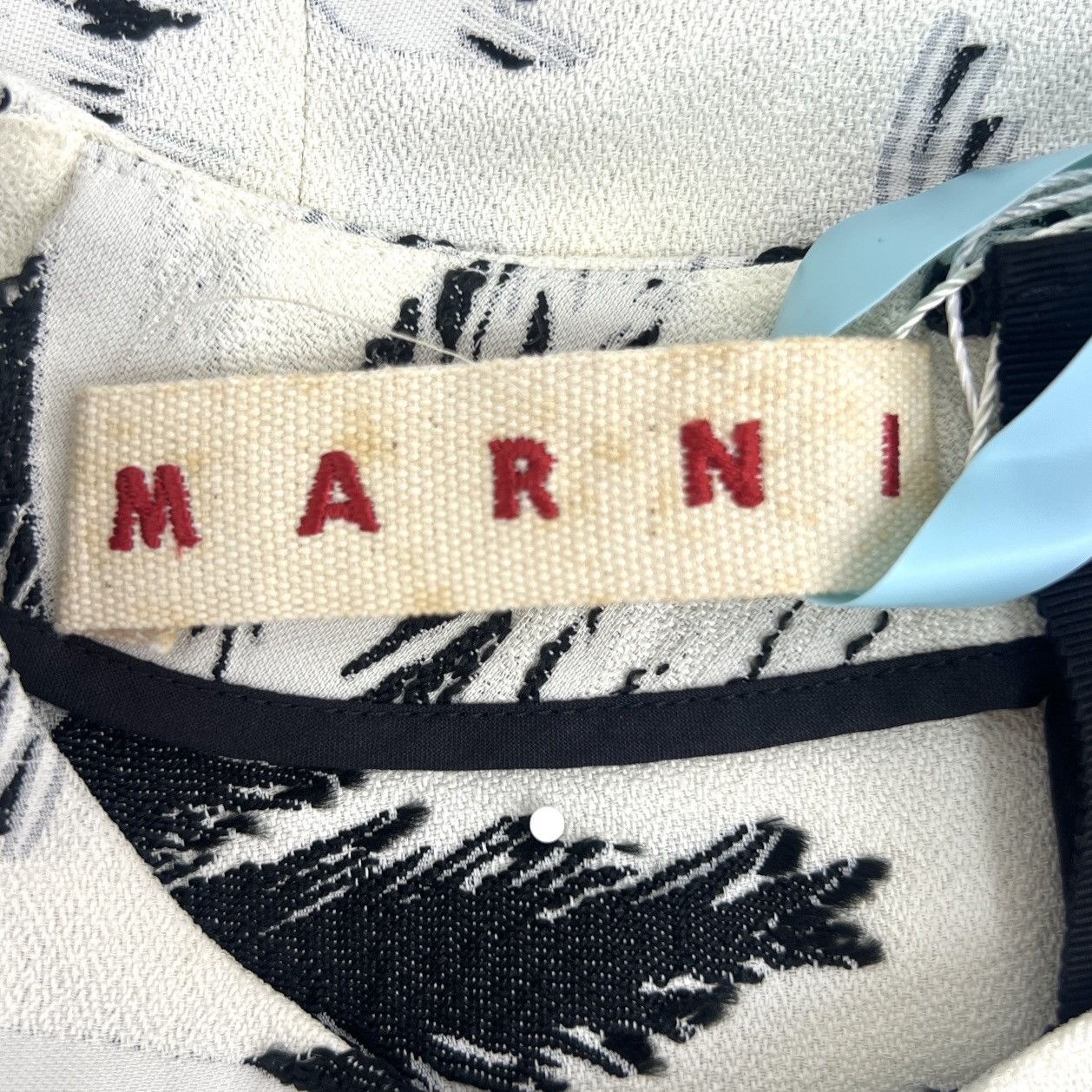 Marni MARNI White Palm Tree Printed Long Sleeve Dress K26WX Size M / US 6-8 / IT 42-44 - 5 Thumbnail