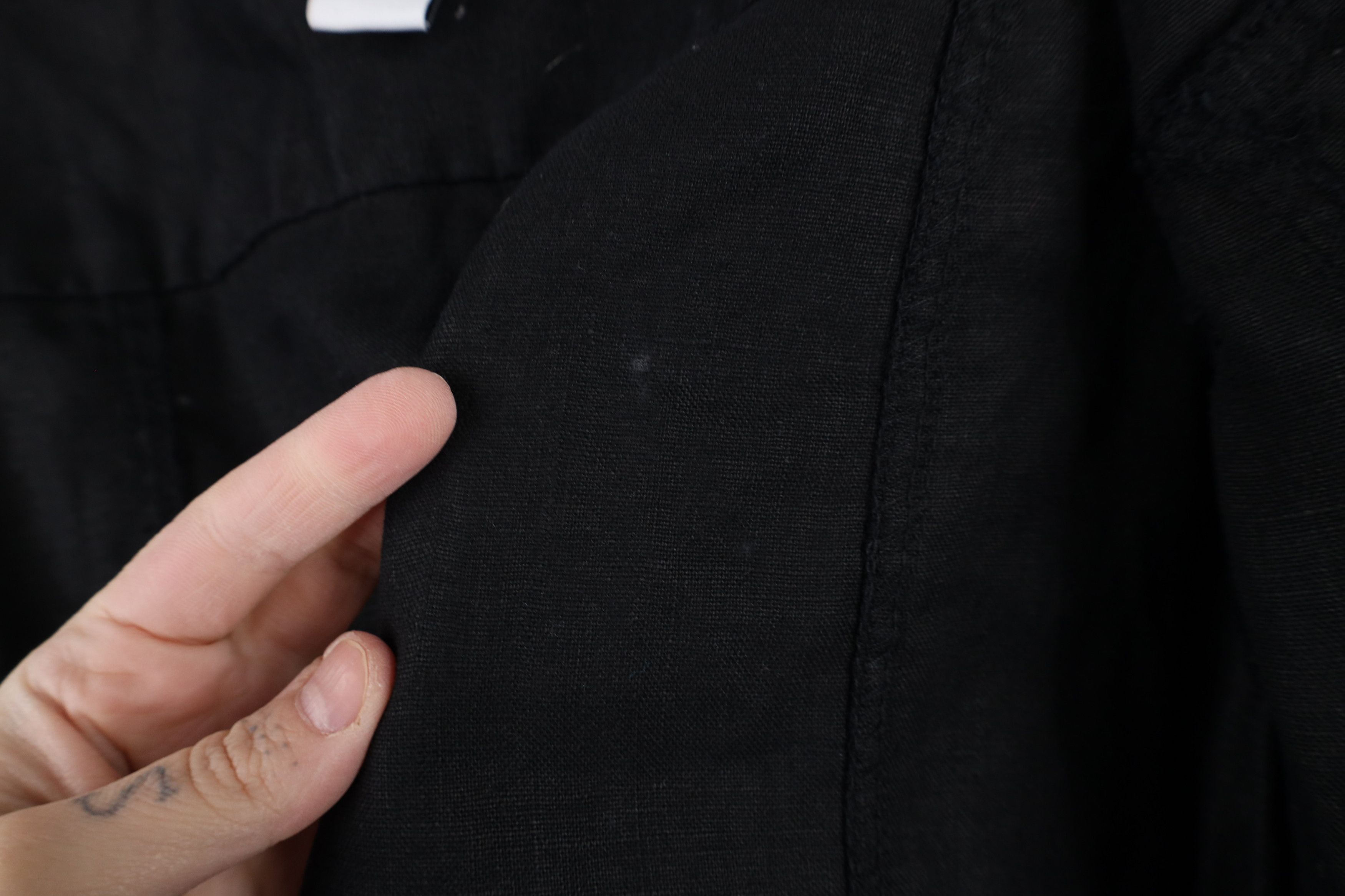 Vintage Lucy & Laurel Linen Full Button Trucker Jacket Black Size XL / US 12-14 / IT 48-50 - 11 Thumbnail