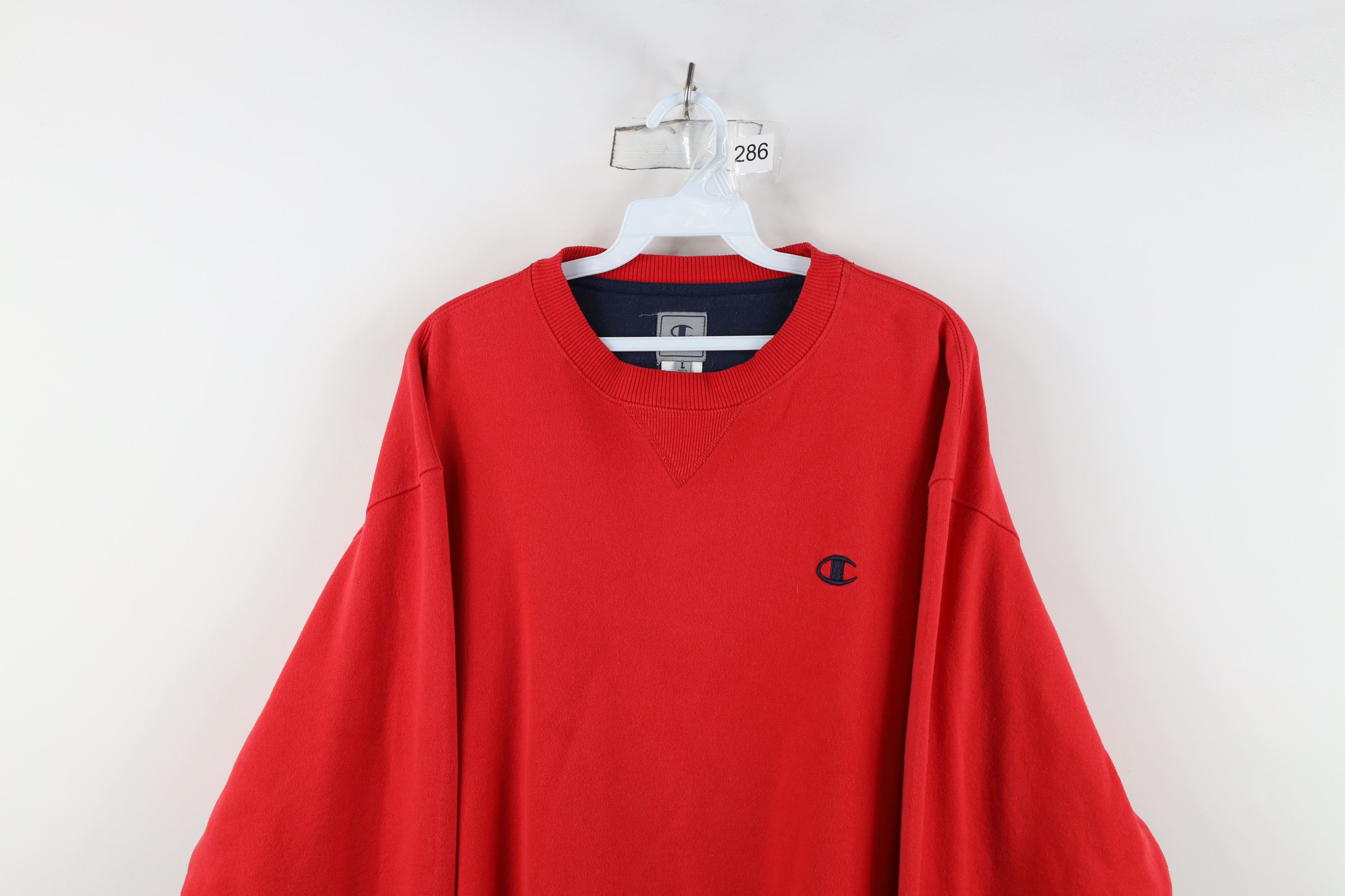 Champion Vintage 90s Champion Classic Logo Crewneck Sweatshirt Red Size US L / EU 52-54 / 3 - 2 Thumbnail