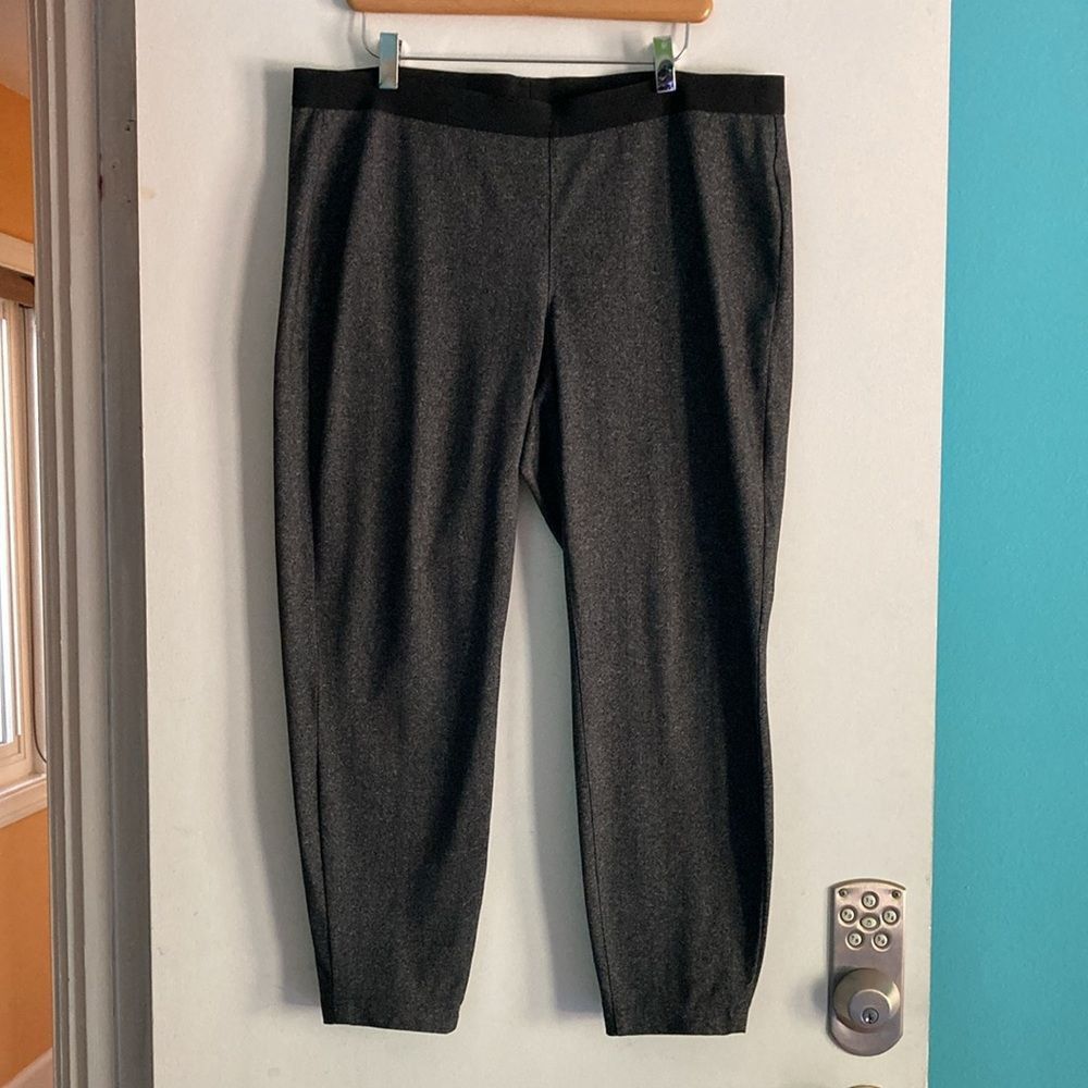 Eileen Fisher Eileen Fisher Herringbone Pull On Pants Size L Gray Print Size 31" - 5 Thumbnail