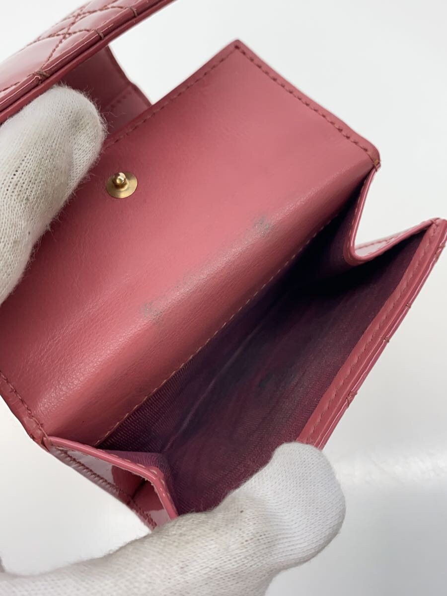 Dior Dior Cannage Enamel 3-Fold Wallet Pink Size ONE SIZE - 5 Thumbnail