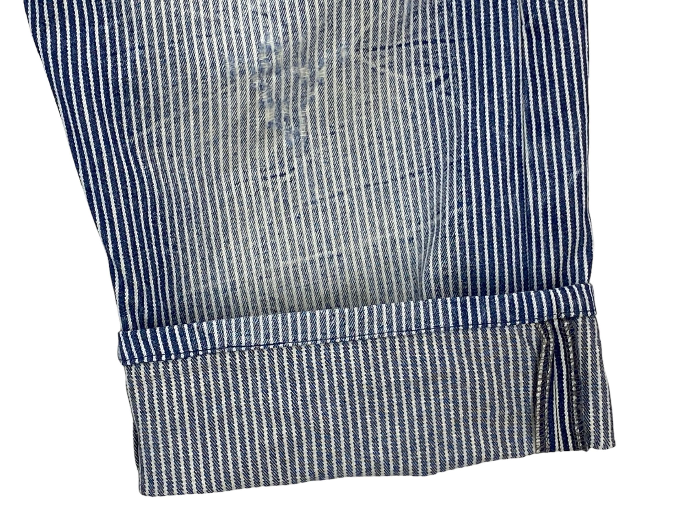 Other Dominates Stripes Hickory Double Waist Distressed Jeans Size US 31 - 10 Thumbnail