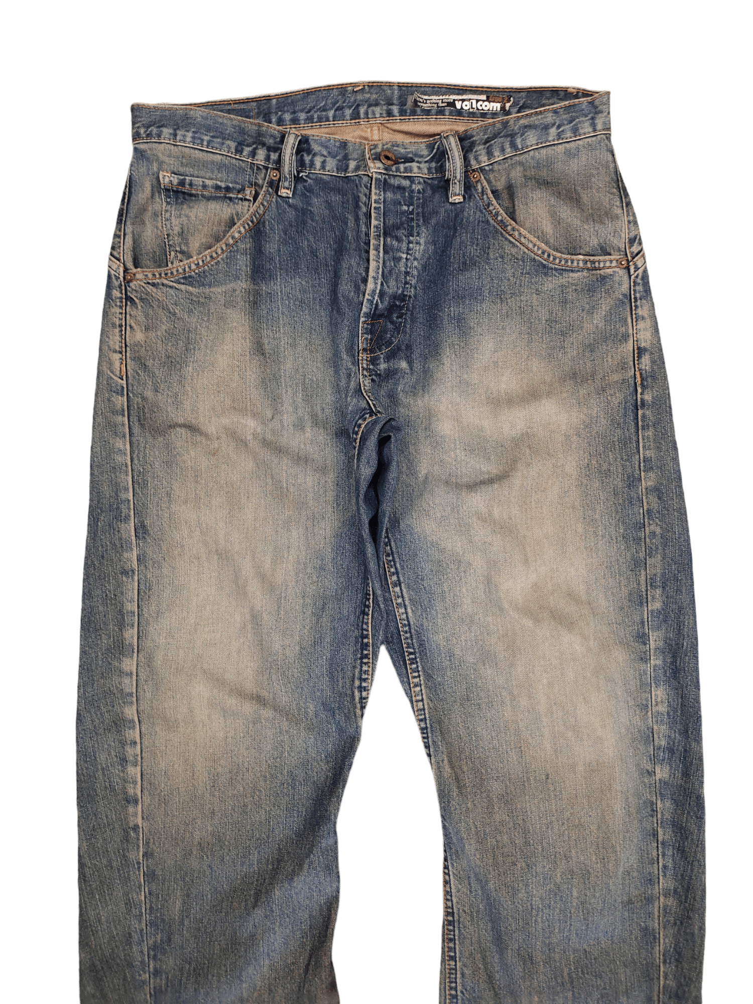Volcom Baggy Jeans Volcom Distress Faded Wide Leg Jeans Y2k Jnco Size US 34 / EU 50 - 2 Thumbnail